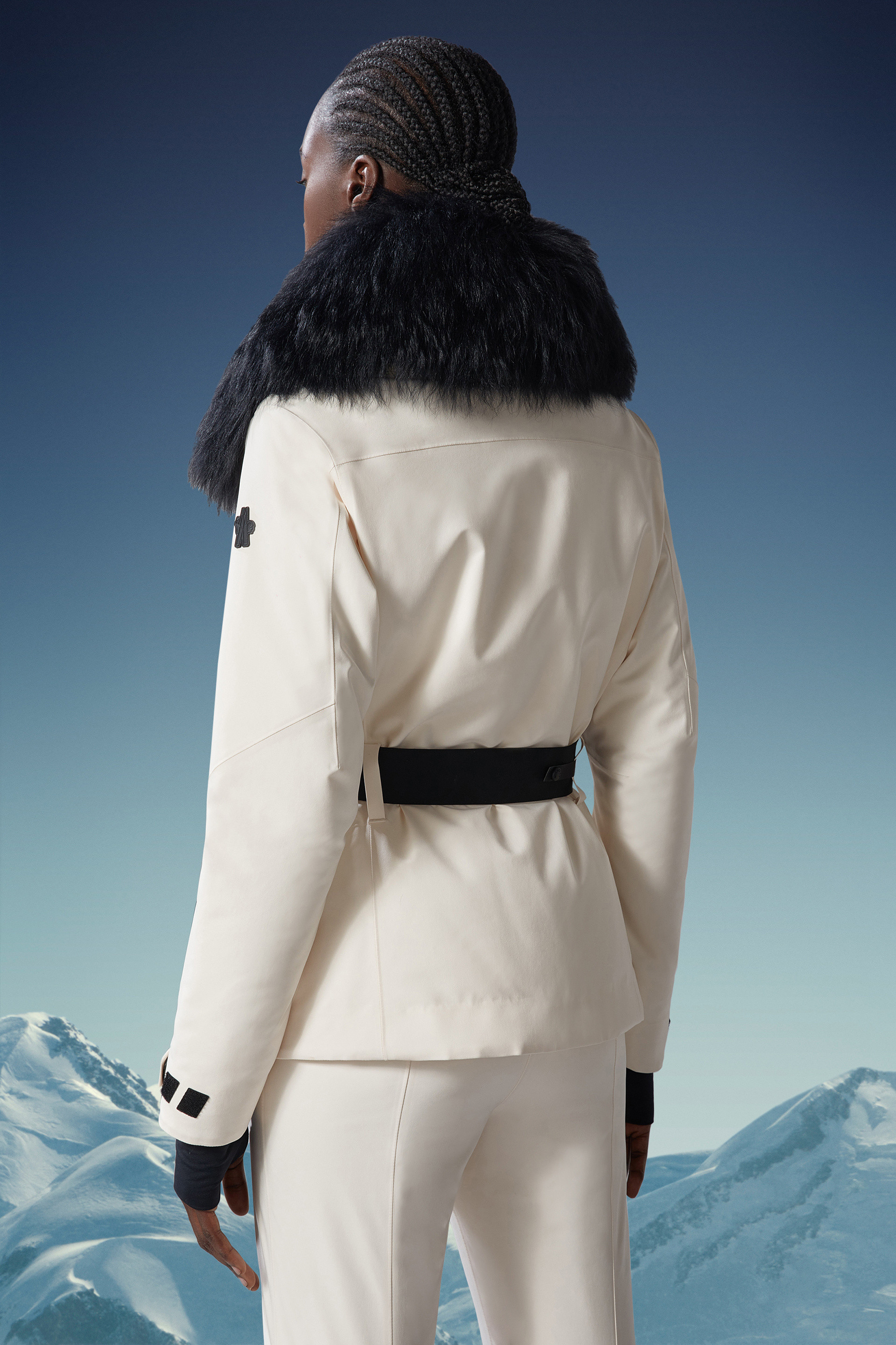 White Pramint quilted down ski jacket, Moncler Grenoble