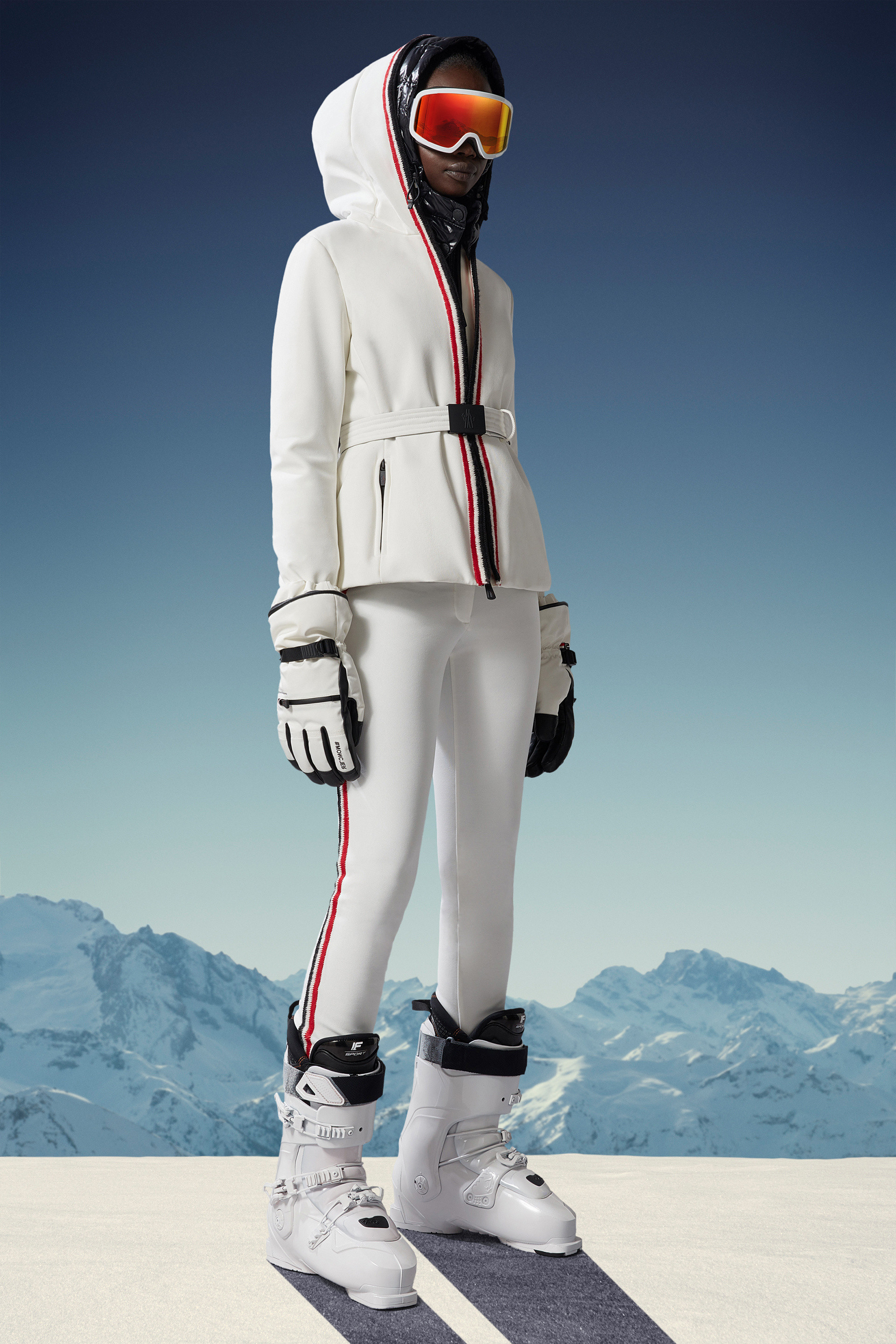 Ski outfit / White ski suit Moon boots Moncler beanie Fendi ski goggles  #LTKHoliday #LTKfit #LTKstyletip