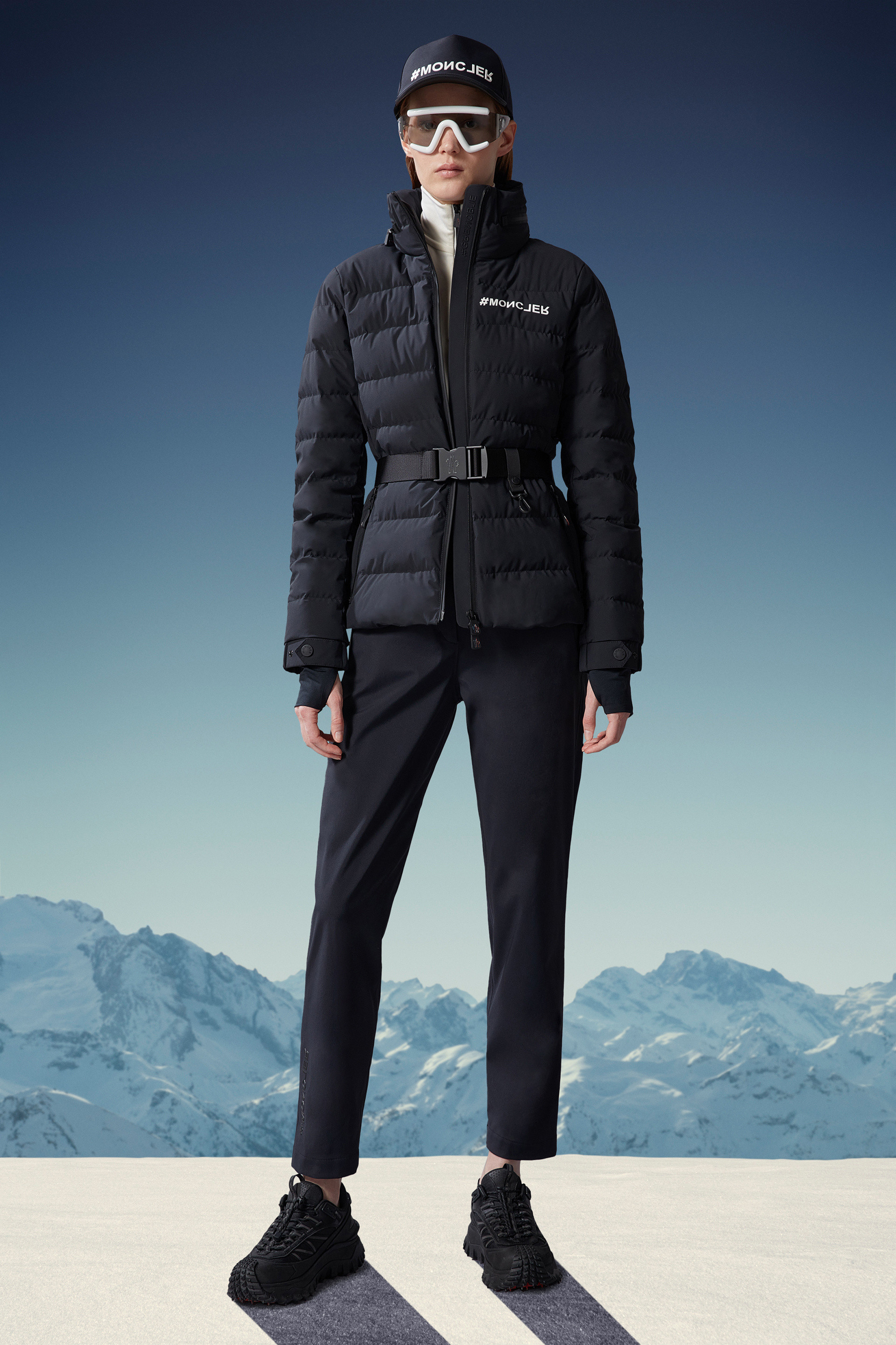 MONCLER White Windstopper Flared Ski Pants