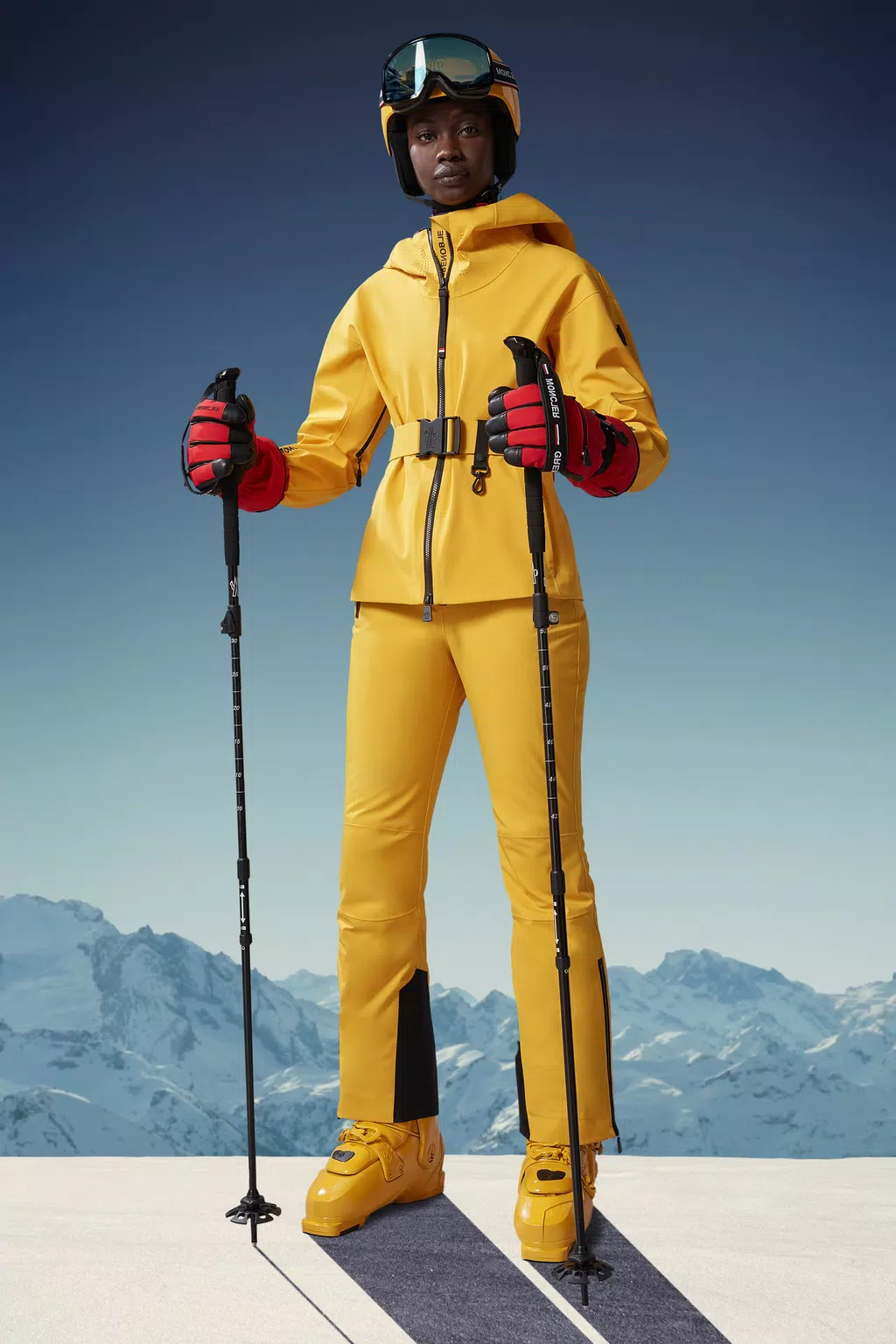 Teche Ski-Jacke Damen Sonniges Gelb Moncler 1
