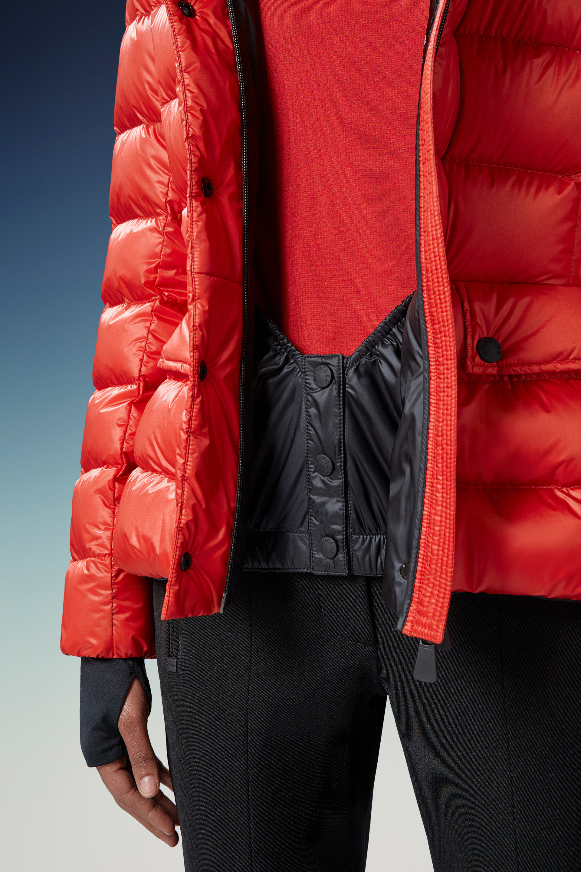 Moncler red outlet women's jacket