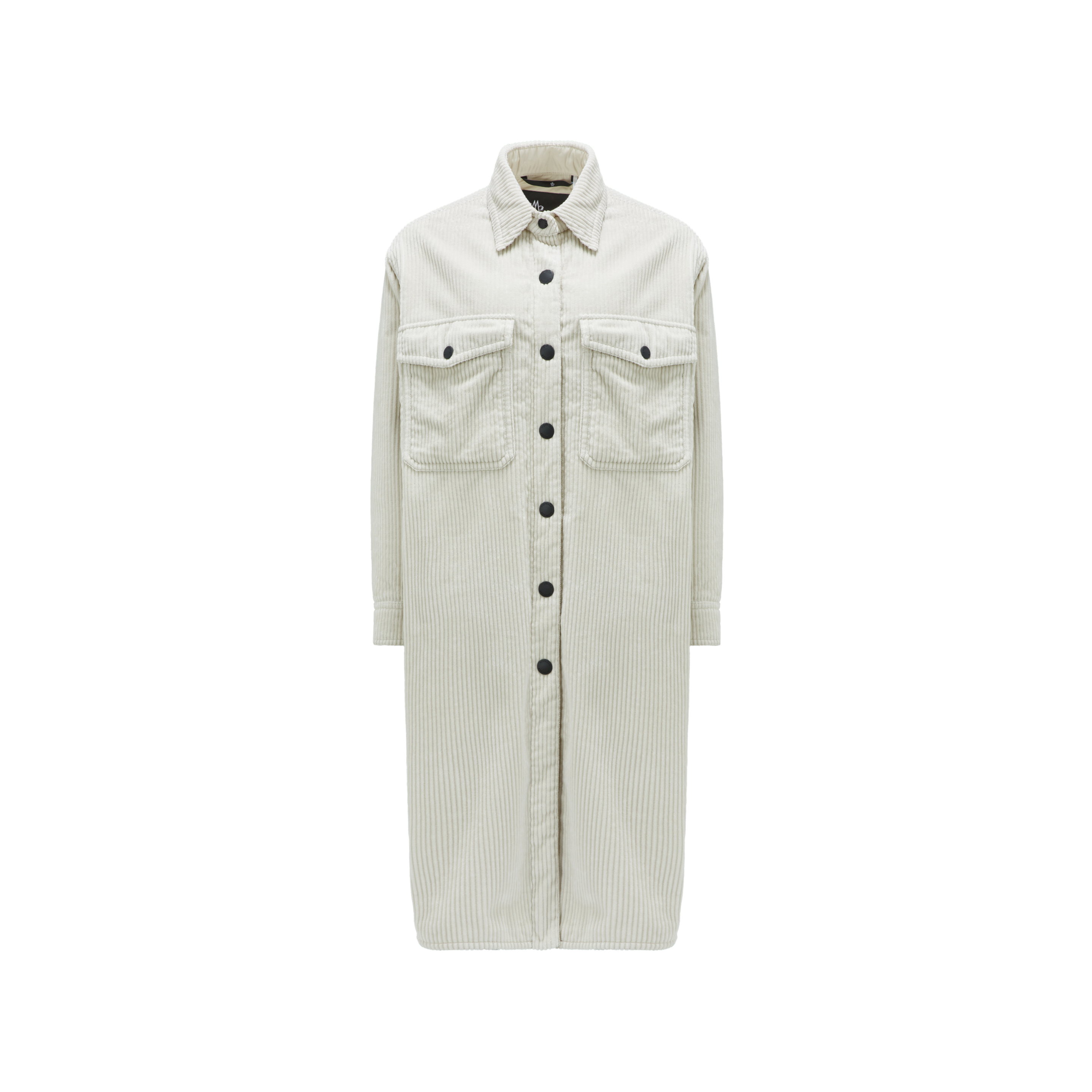 Shop Moncler Vanay Long Down Shacket White