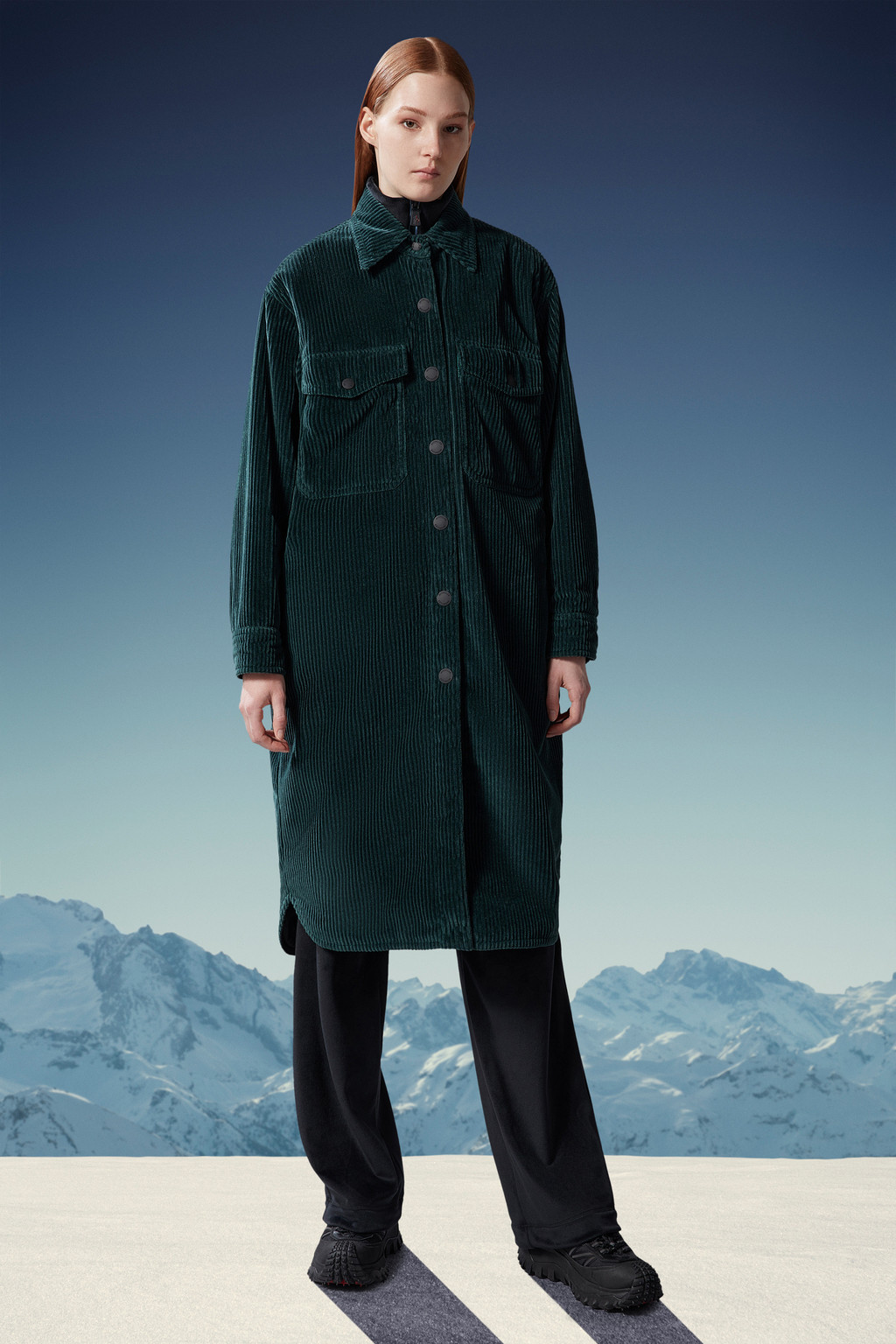 Dark Green Vanay Long Down Shacket - Coats & Trench Coats for Women ...