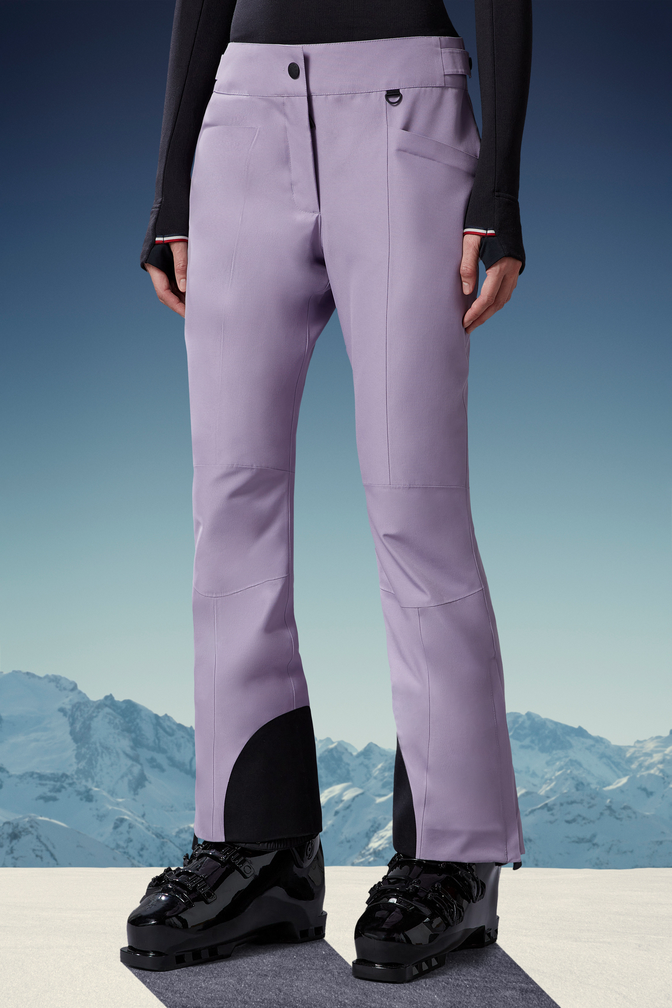 Moncler Alpine and black spandex disco pants 