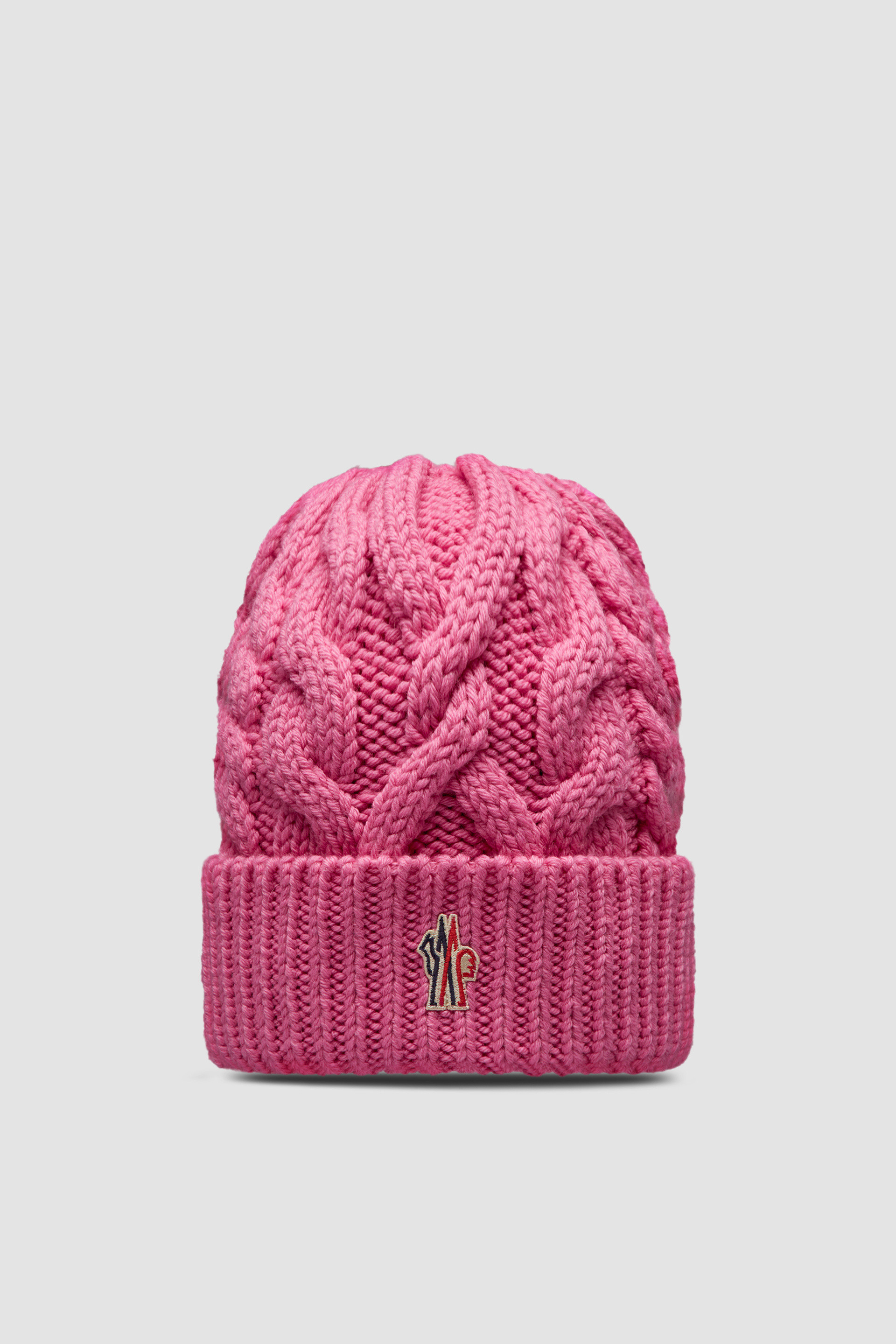 Moncler - Pink Wool Beanie For Girls -  shop online