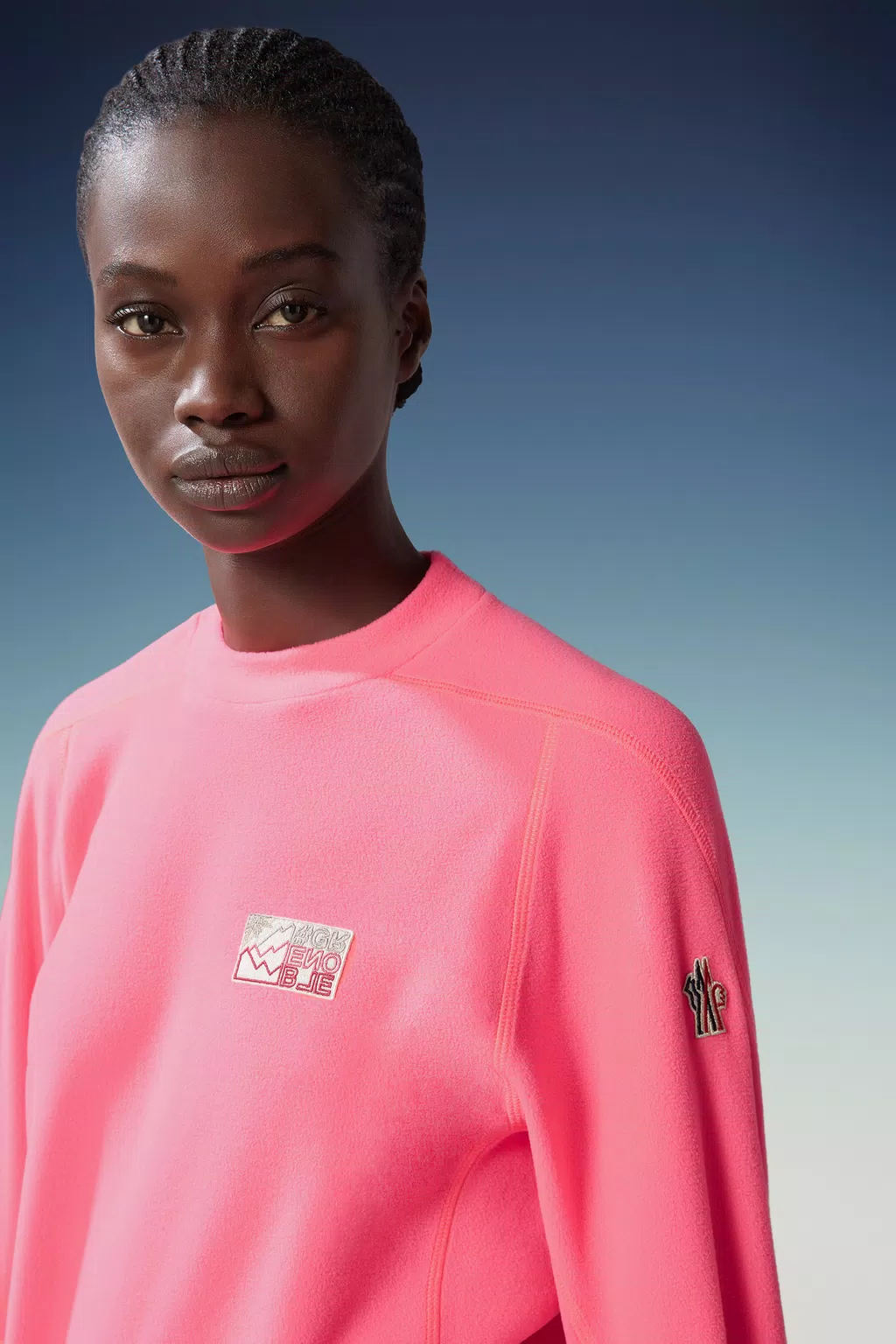 Pink Mountain Logo Sweatshirt - Sweatshirts for Women | Moncler US