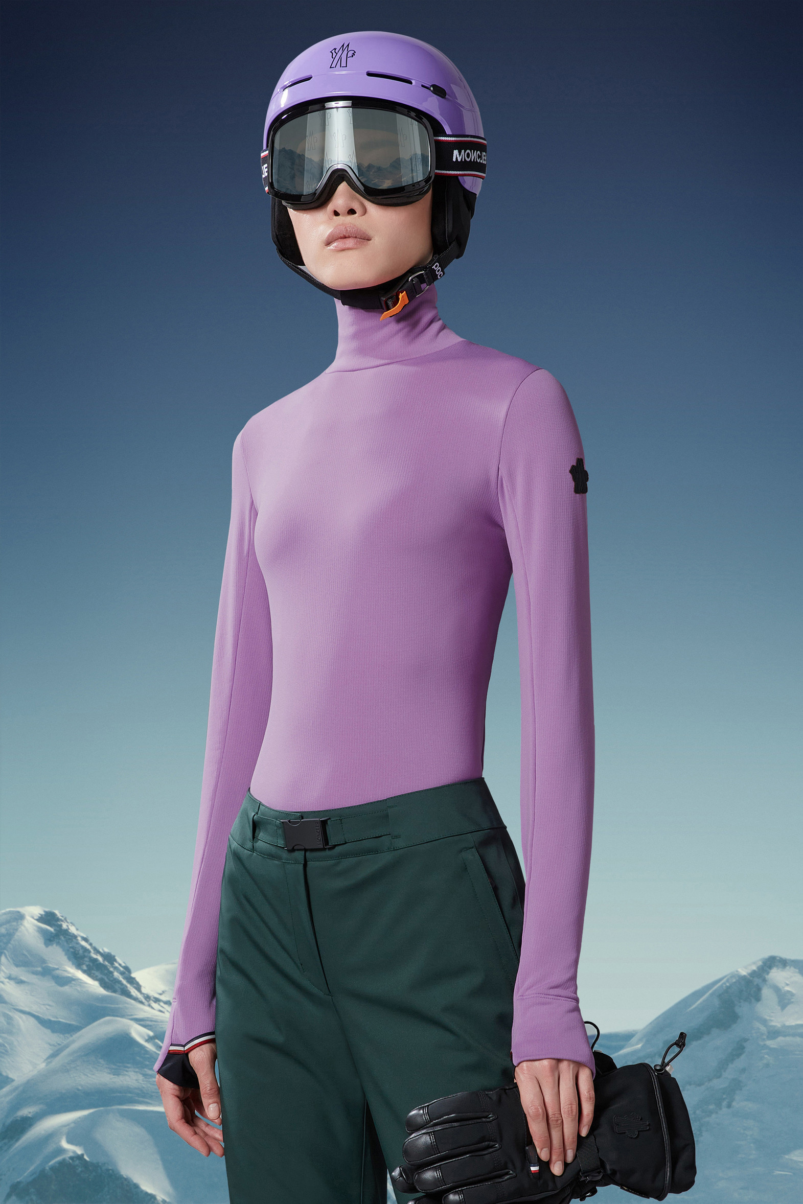 Lilac Base Layer Polo Neck Sweaters & Cardigans for Women Moncler PT