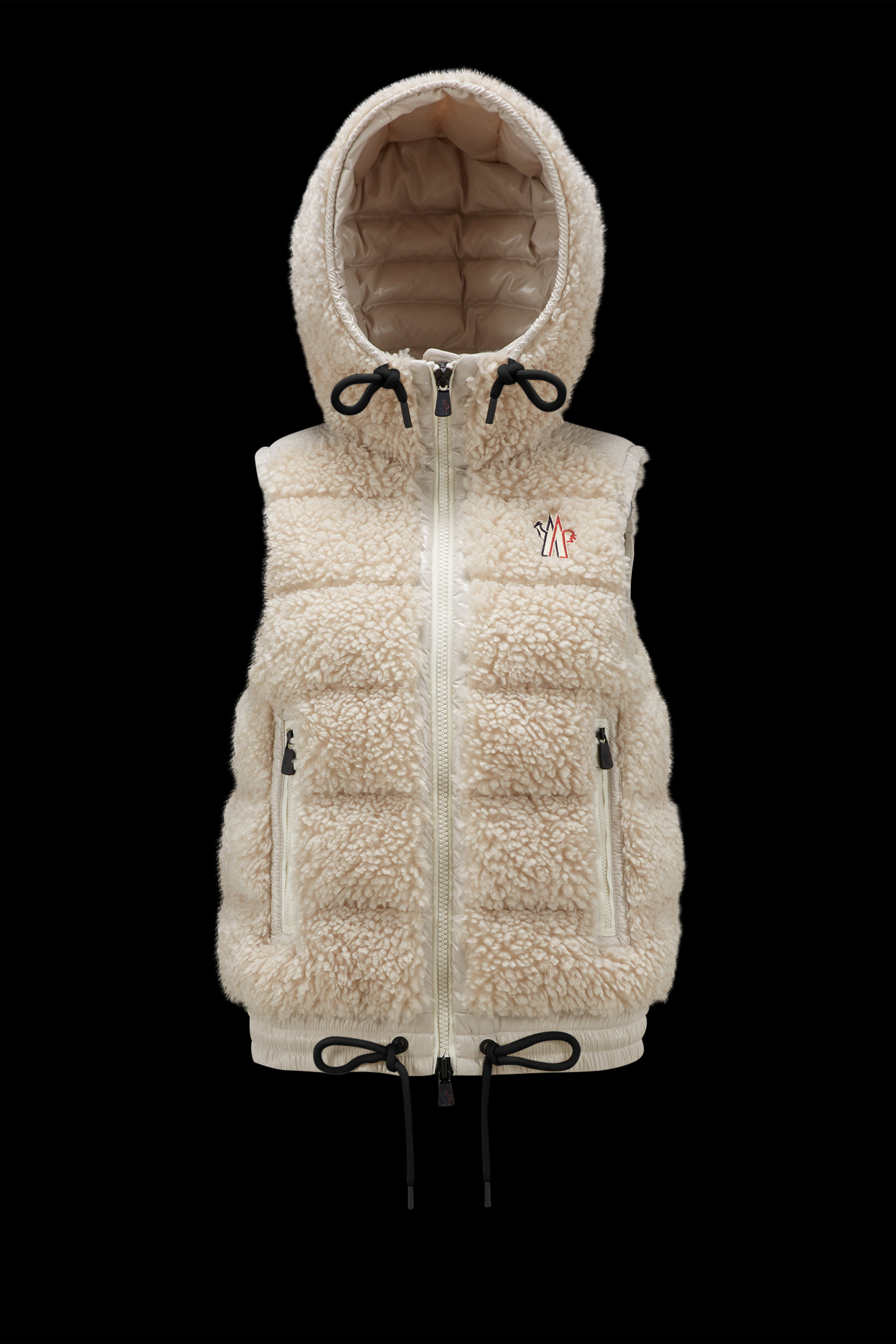 Light Beige Teddy Down Vest - Vests for Women | Moncler US