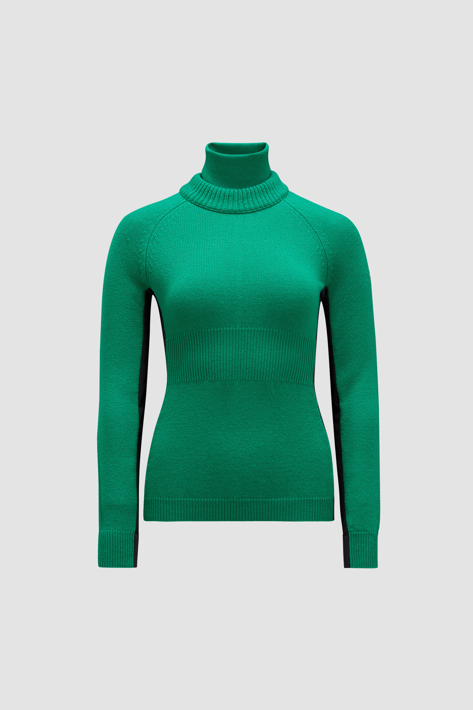 Emerald Green Wool & Fleece Polo Neck Jumper Sweaters & Cardigans for Women Moncler PT