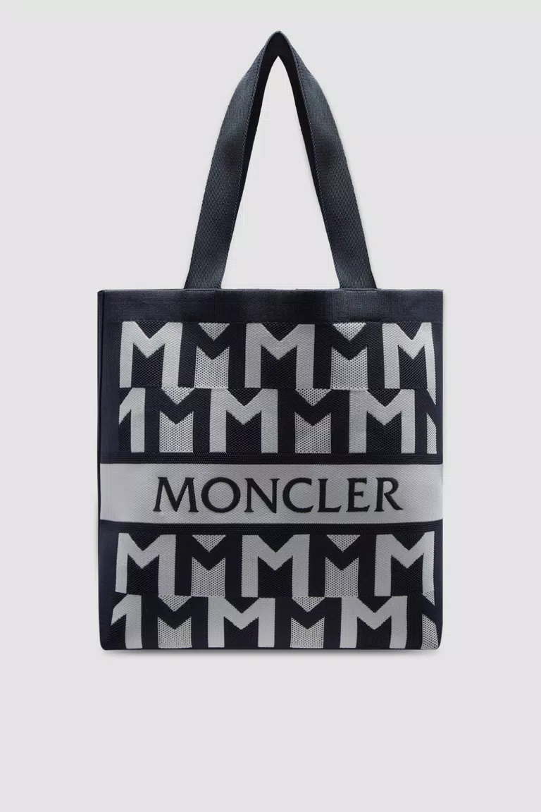 Monogram Moncler White & Blue Monogram Knit Tote Bag - Bags & Small Accessories for Men ...