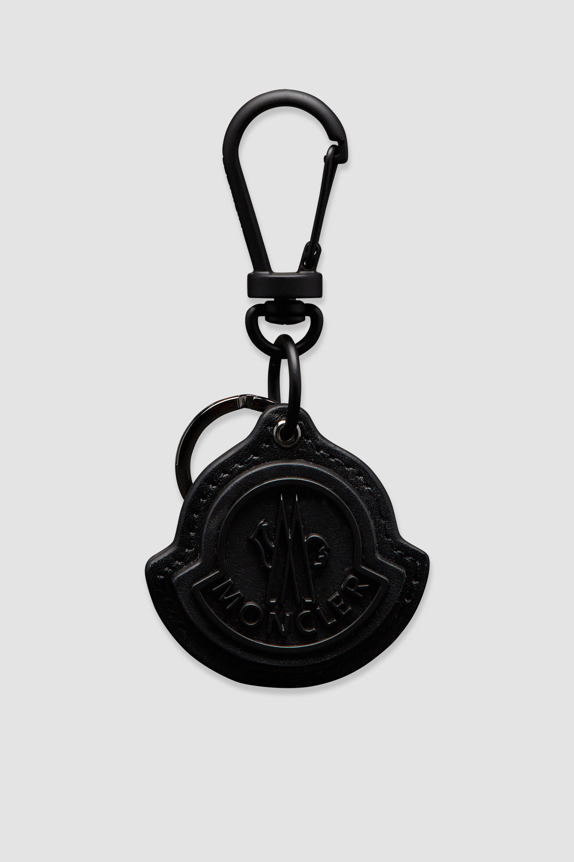 【BLACK】モンクレール MONCLER キーホルダー キーリング メタルロゴ ブラック 黒 KEY RING【送料無料】