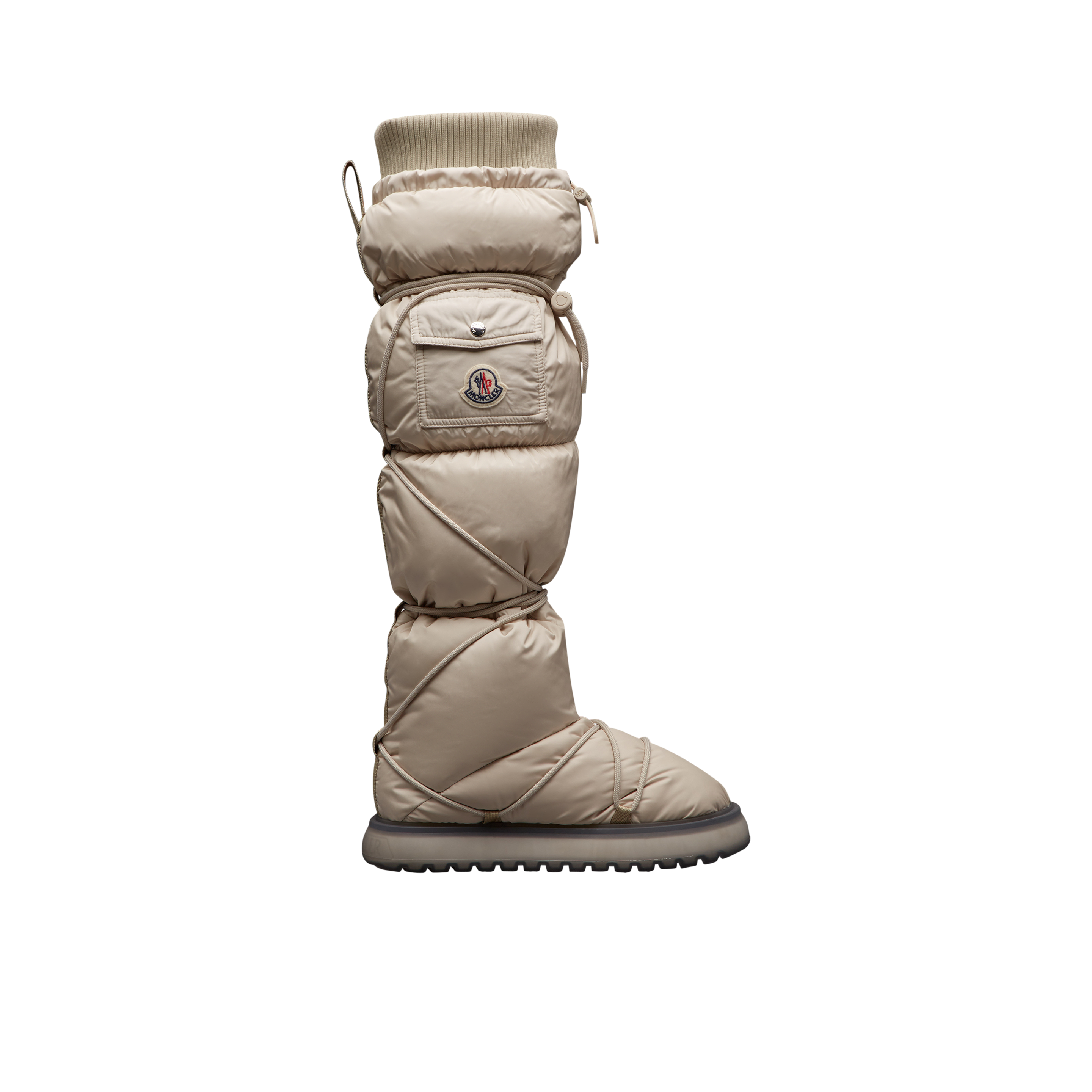 Moncler Collection Bottes Gaia Pocket High In Beige