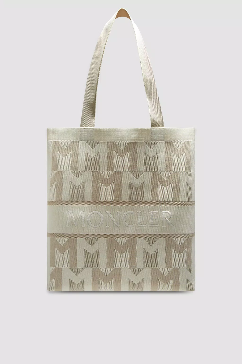 borsa tote con monogramma knit gender neutral beige moncler