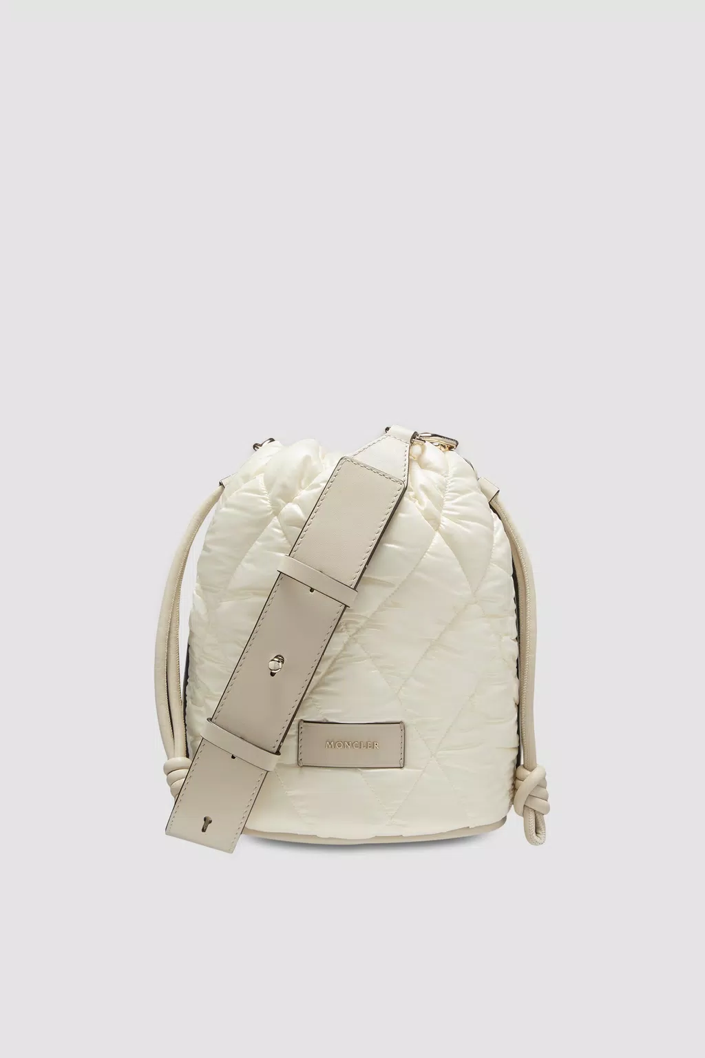 Moncler Delilah Padded Nylon Crossbody Bag in White