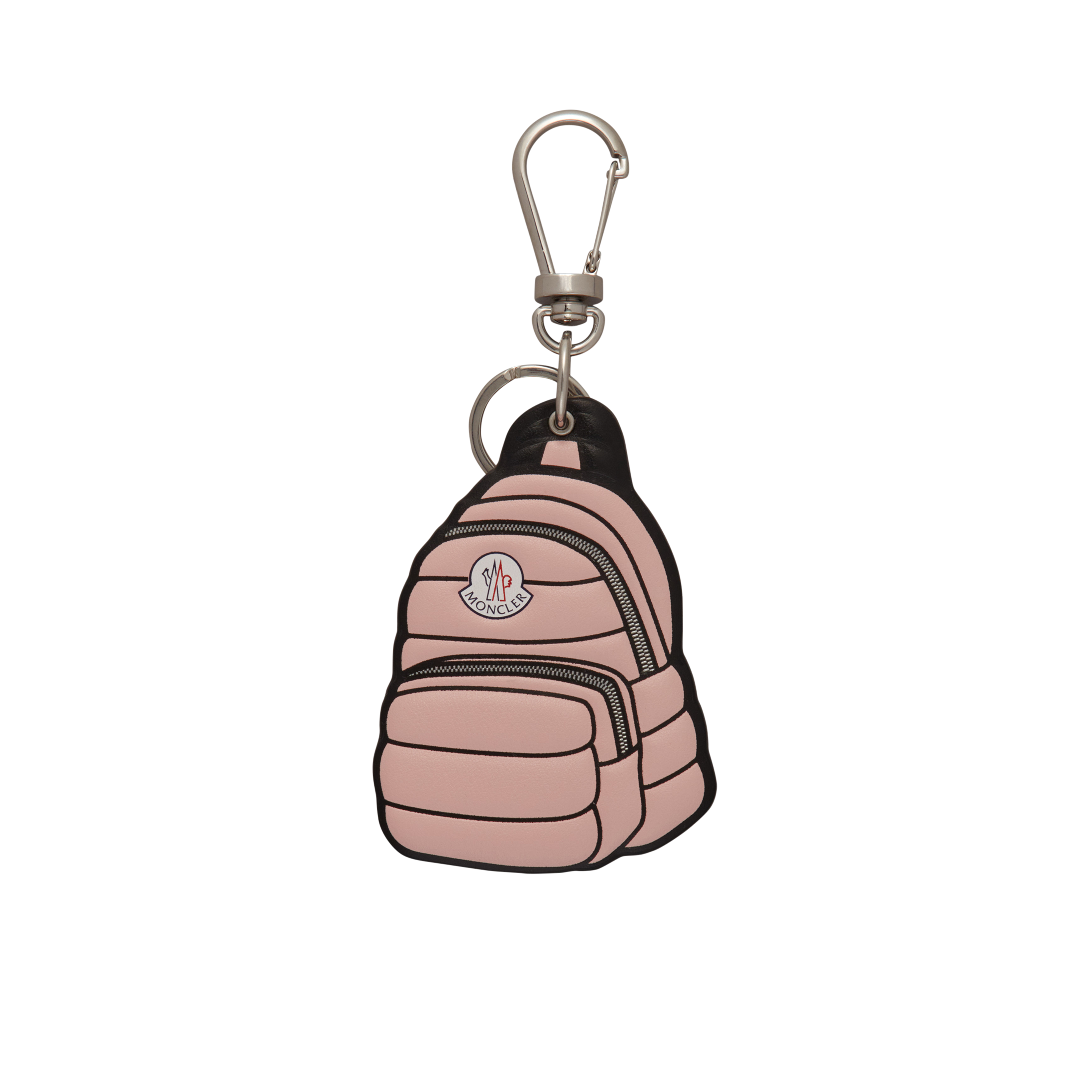 Moncler Collection Backpack-shaped Key Ring Pink In Rose