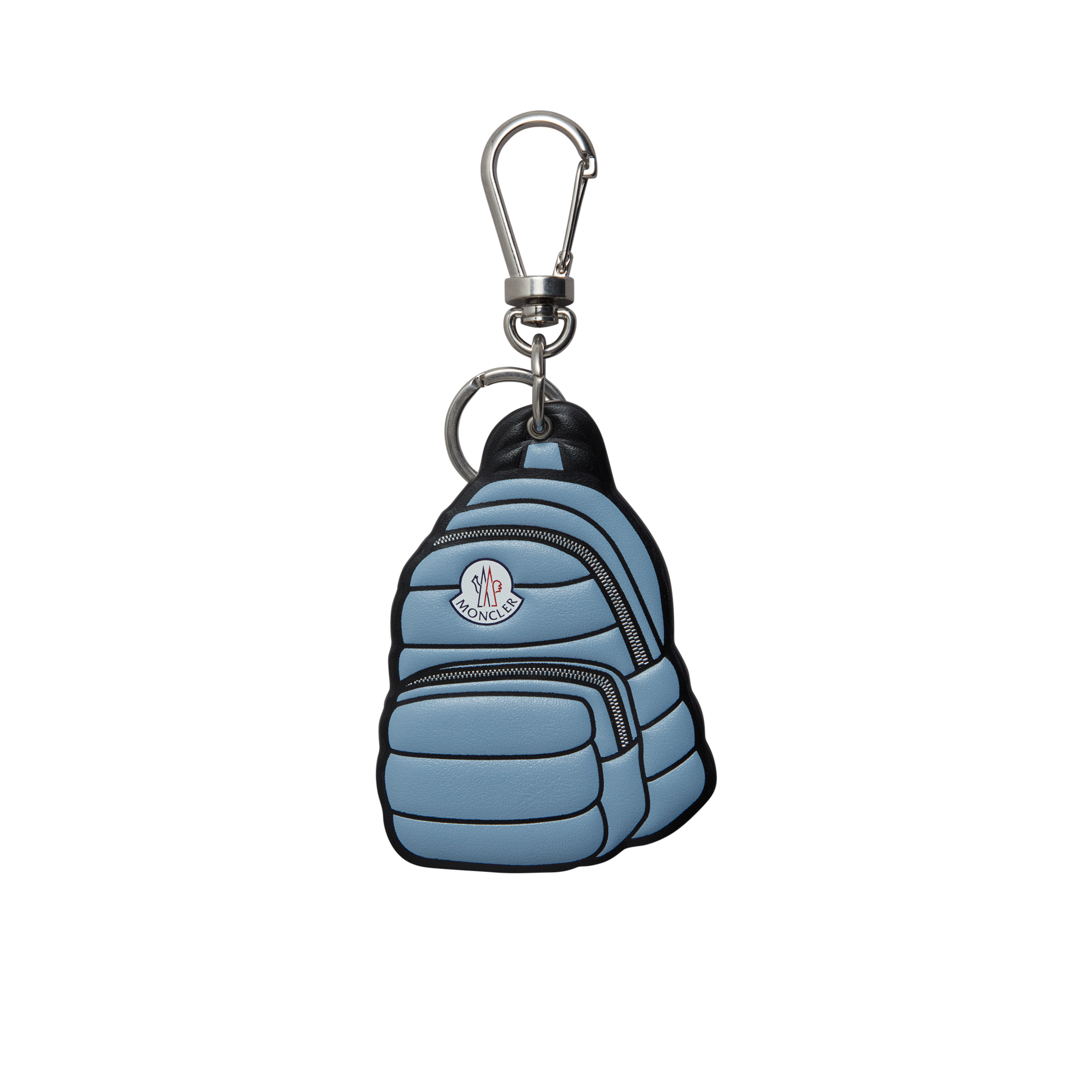 Moncler Collection Backpack-shaped Key Ring Blue In Bleu