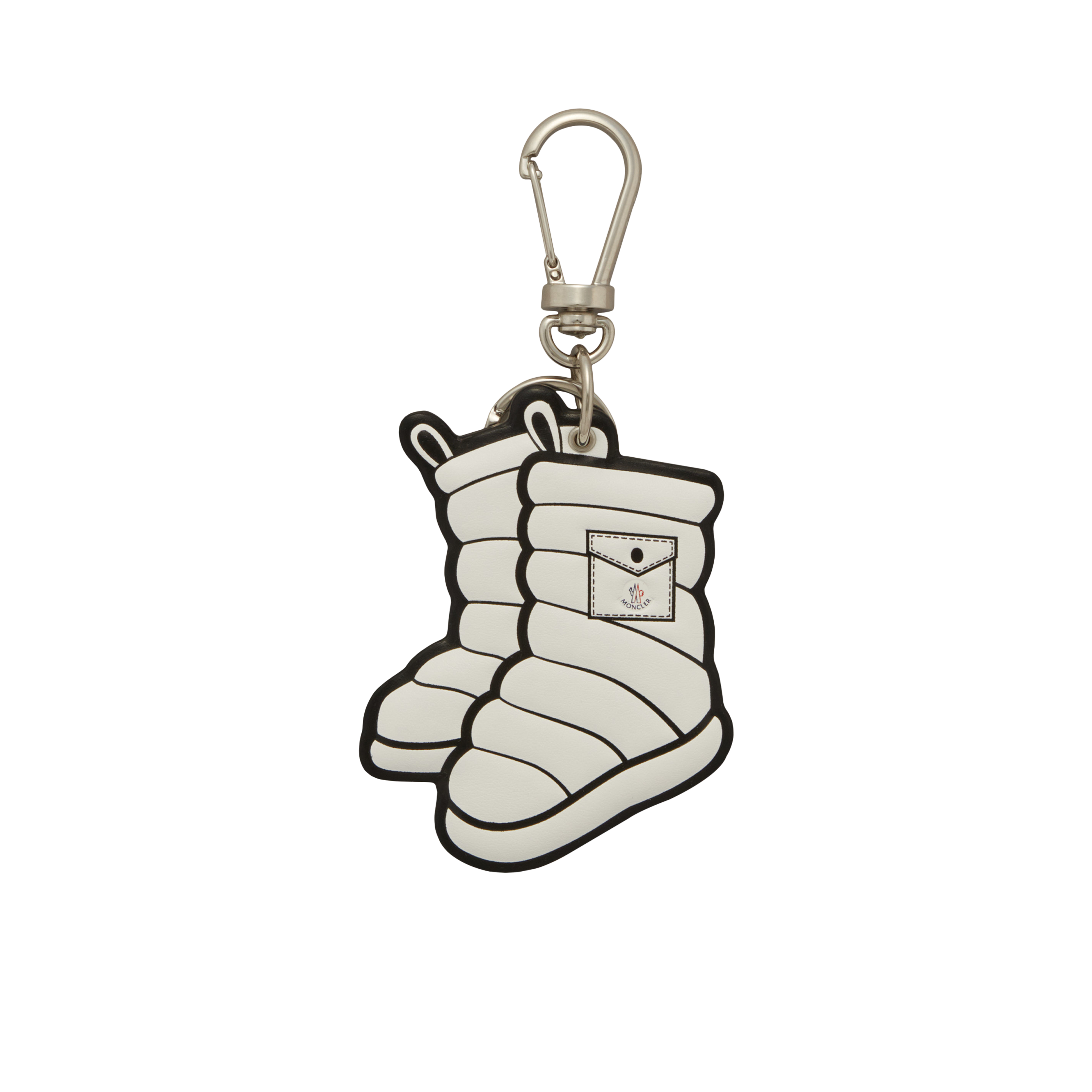 Moncler Collection Boot-shaped Key Ring White In Blanc