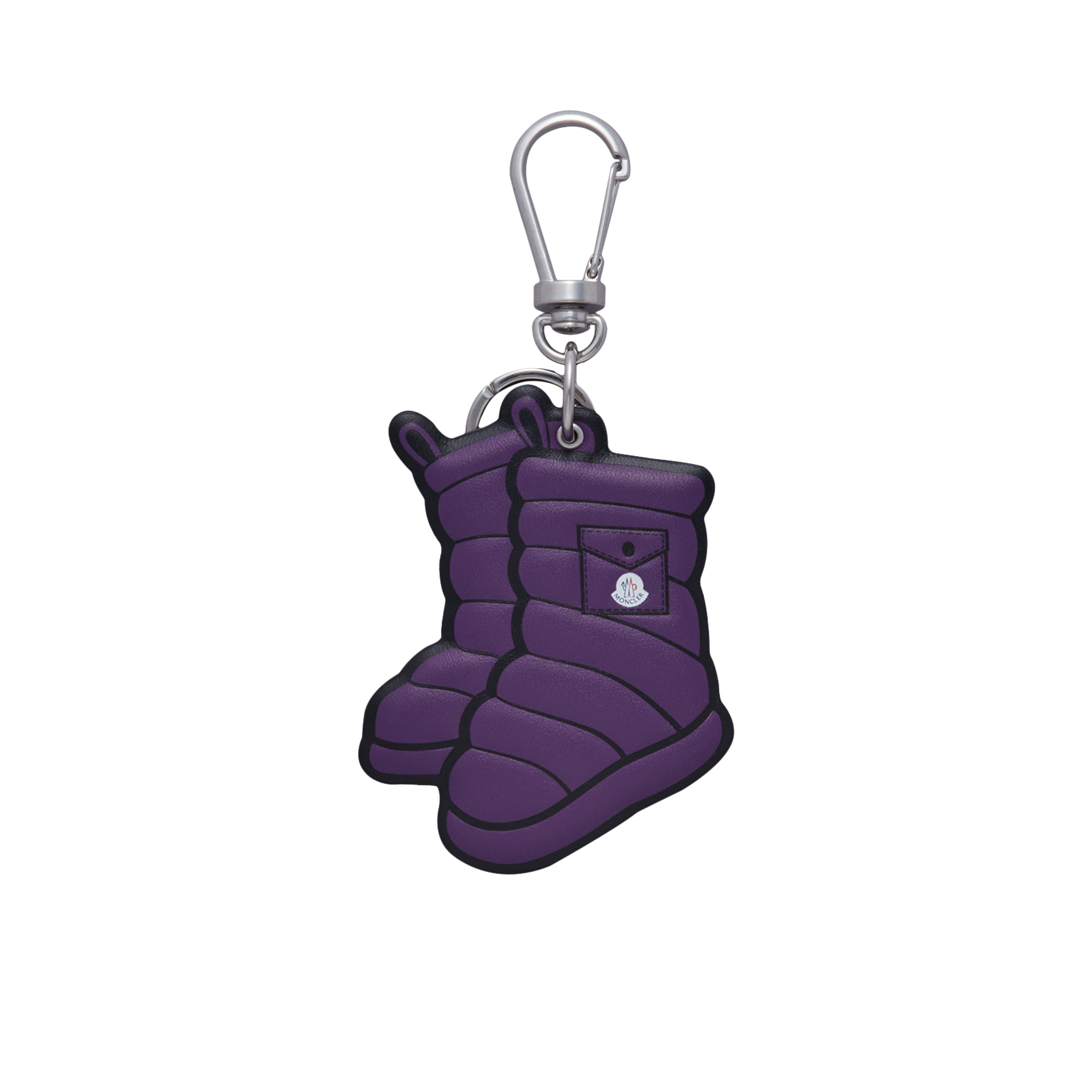 Moncler Collection Boot-shaped Key Ring Purple In Violet