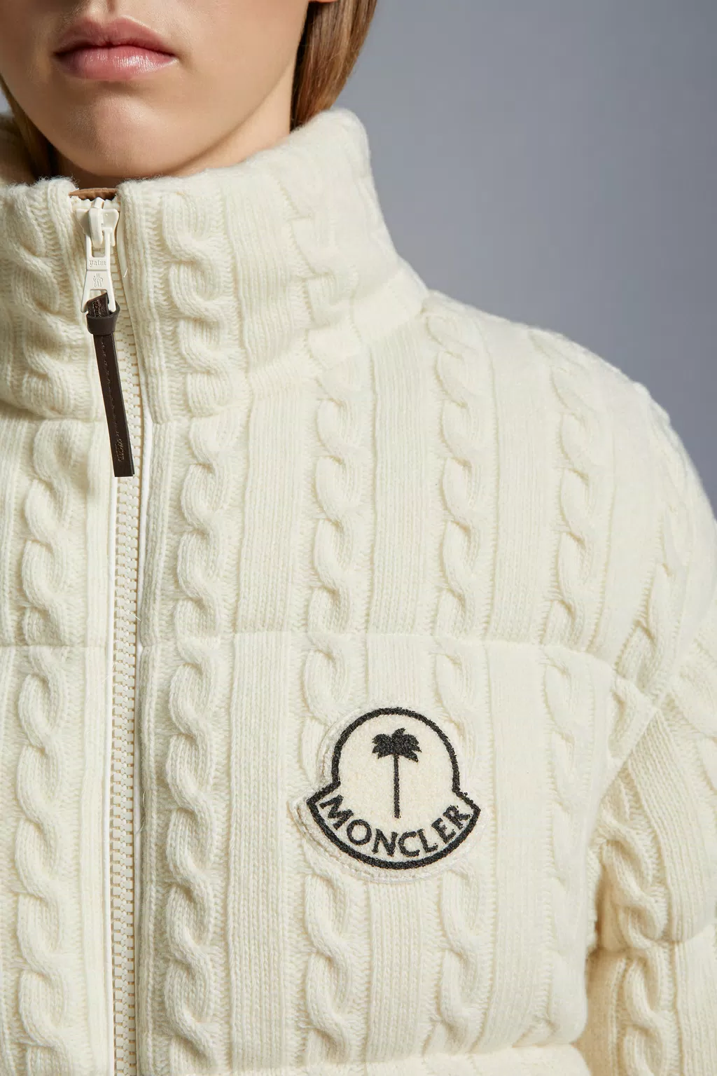 Off White Dendrite Wool Down Jacket - Moncler x Palm Angels for Genius ...
