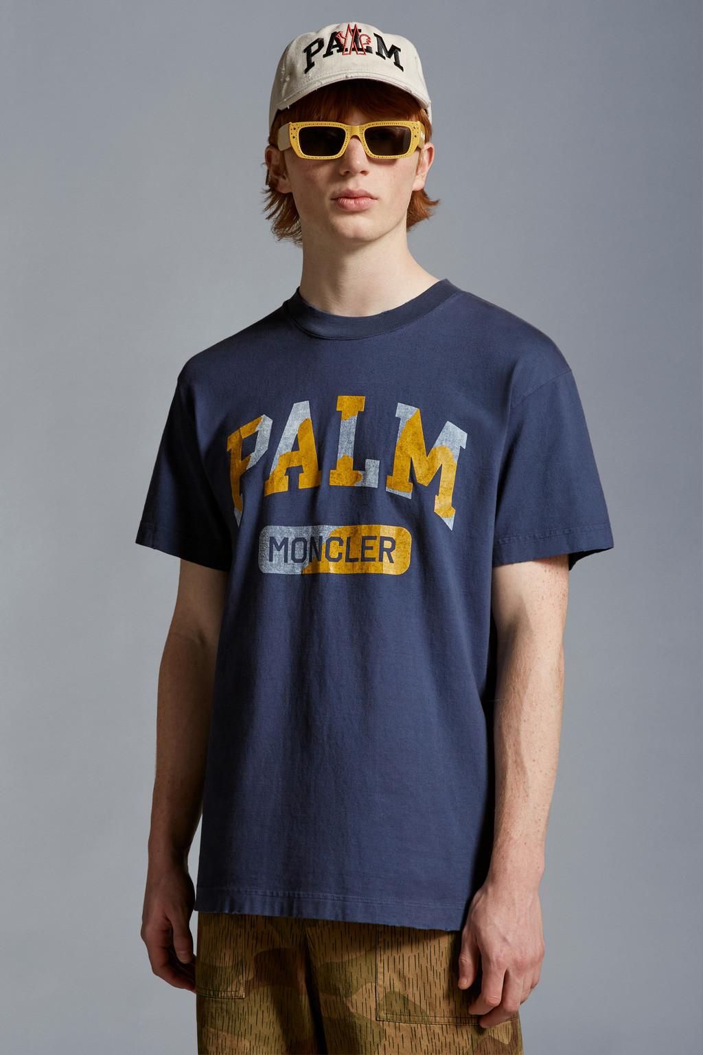 Navy Blue Logo T-Shirt - Moncler x Palm Angels for Genius | Moncler IT