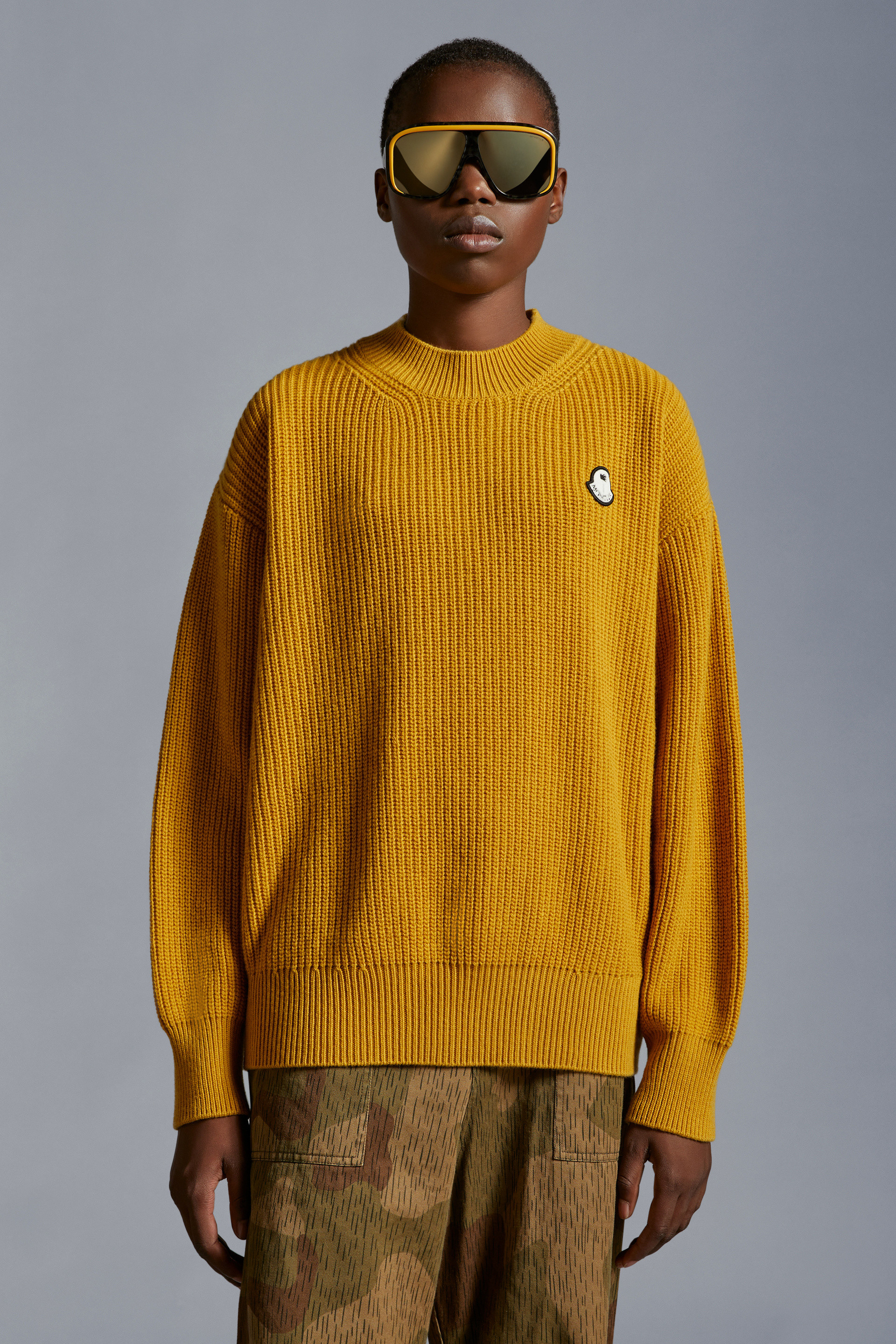 Yellow Wool Sweater Moncler x Palm Angels for Genius Moncler US