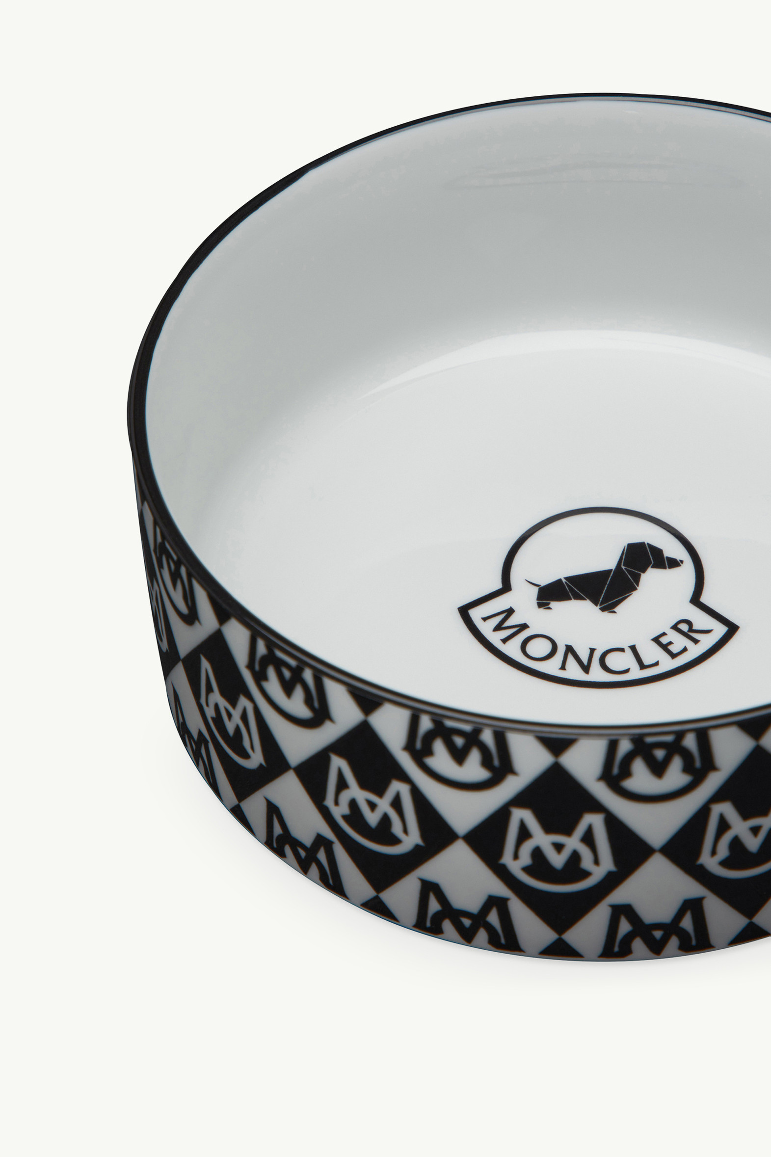 Black & White Monogram Dog Bowl Moncler Poldo Dog Couture for Special