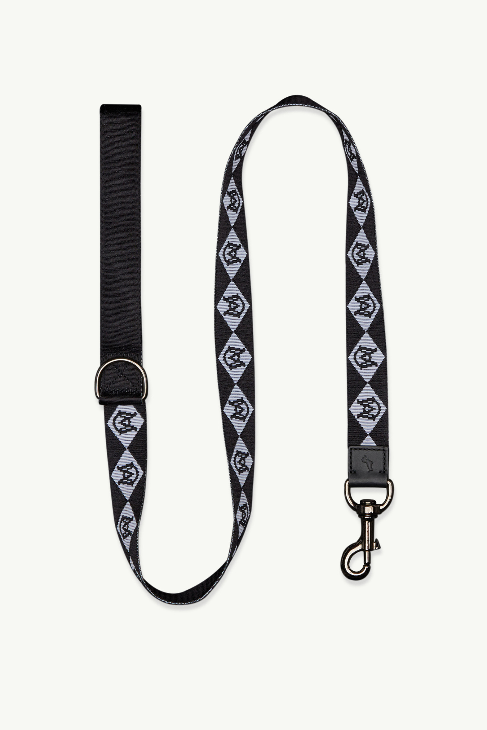 Black & White Monogram Dog Leash Moncler Poldo Dog Couture for