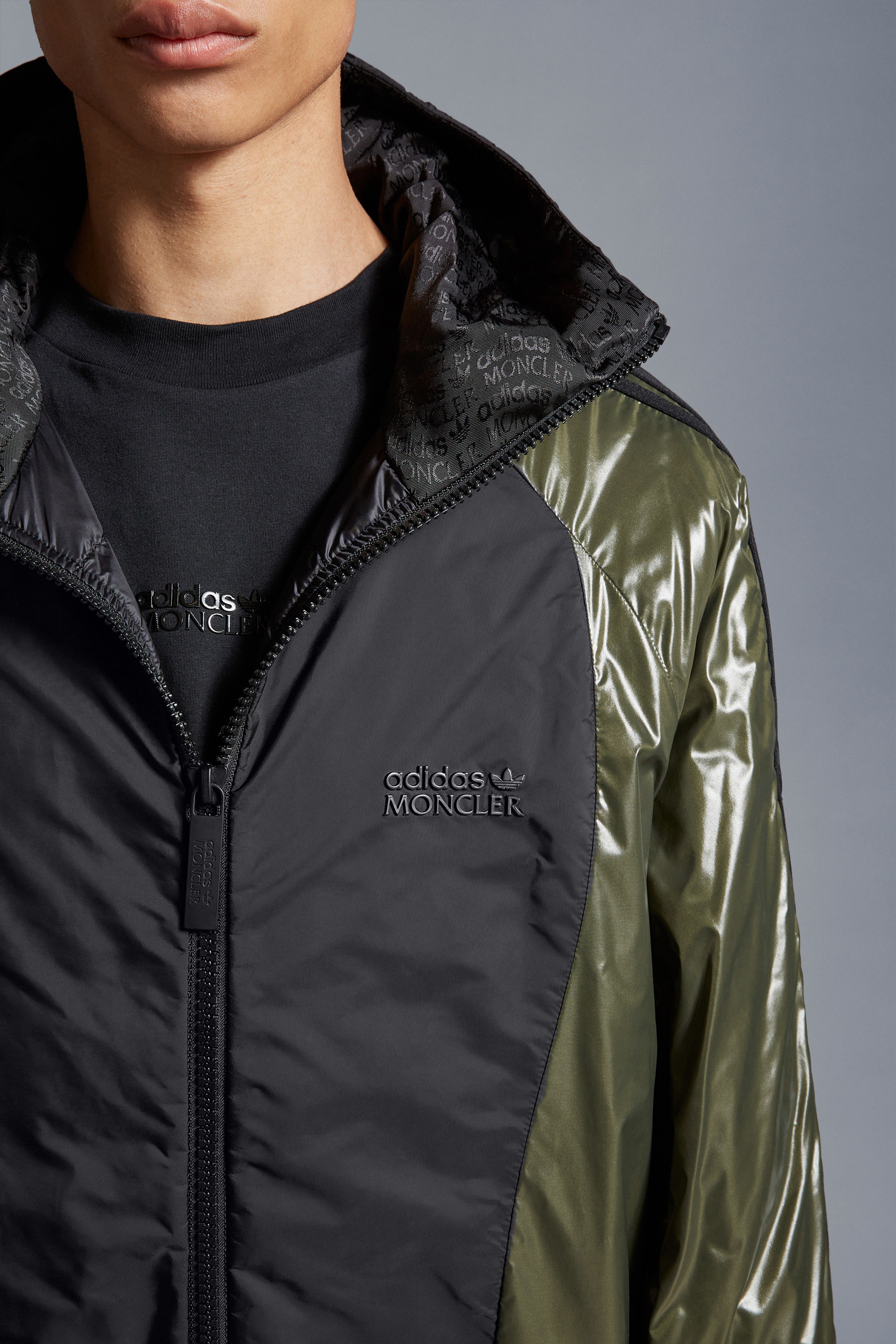 ブラック& グリーン Balzersショートダウンジャケット : Moncler