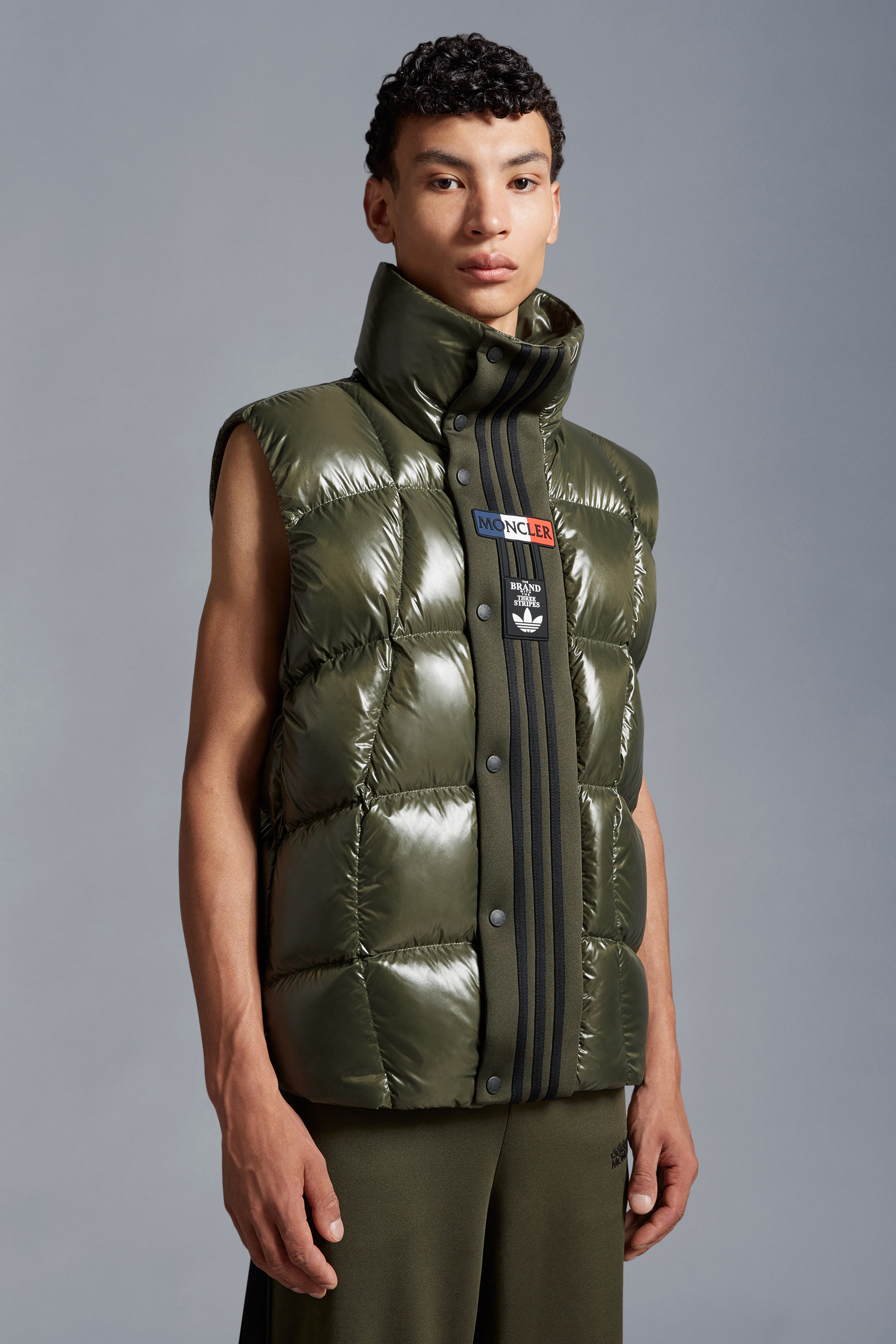 Dark Green Bozon Down Vest - Moncler x adidas Originals for Genius 