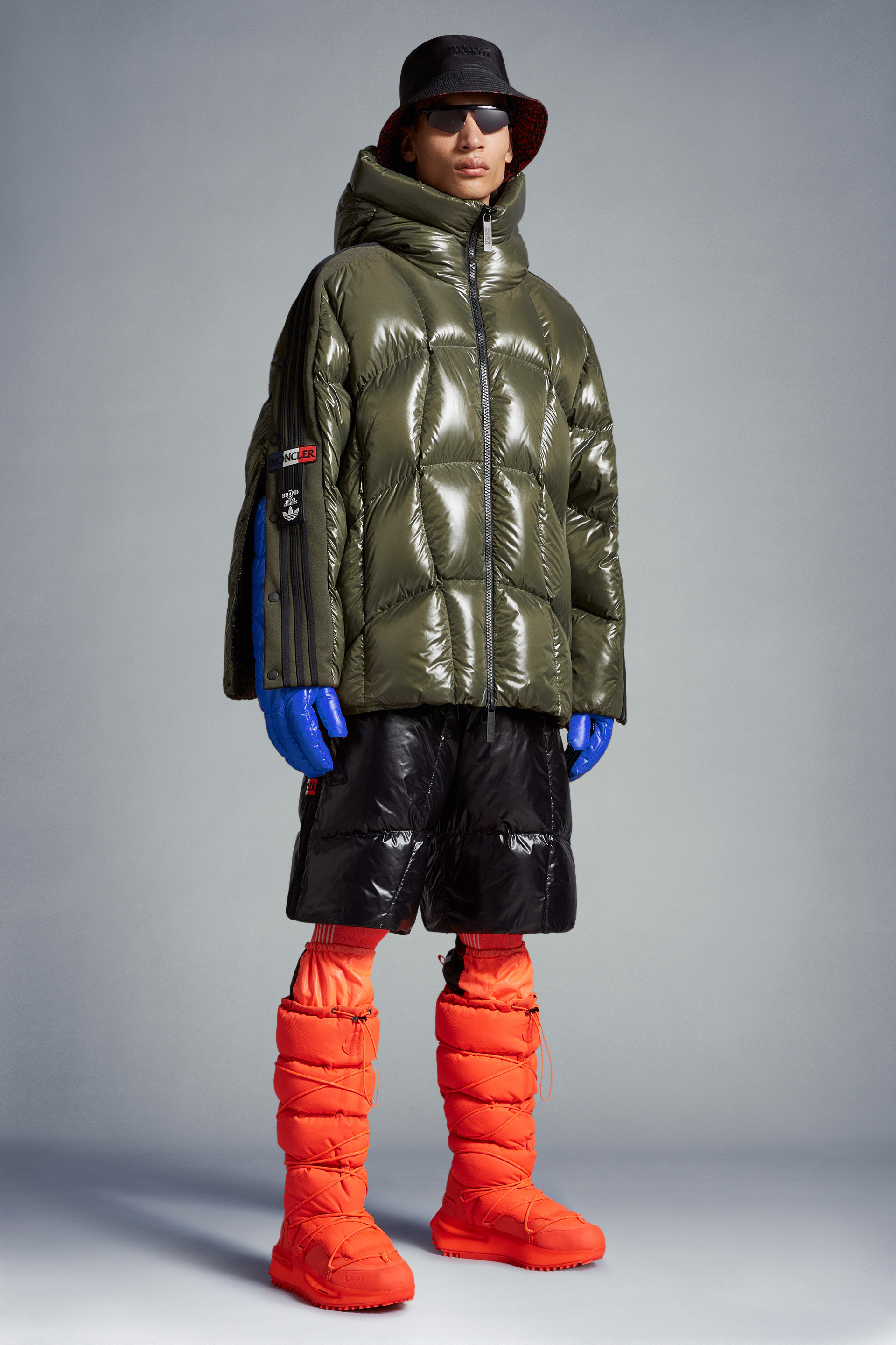 ダークグリーン Beiserショートダウンジャケット : Moncler x adidas 