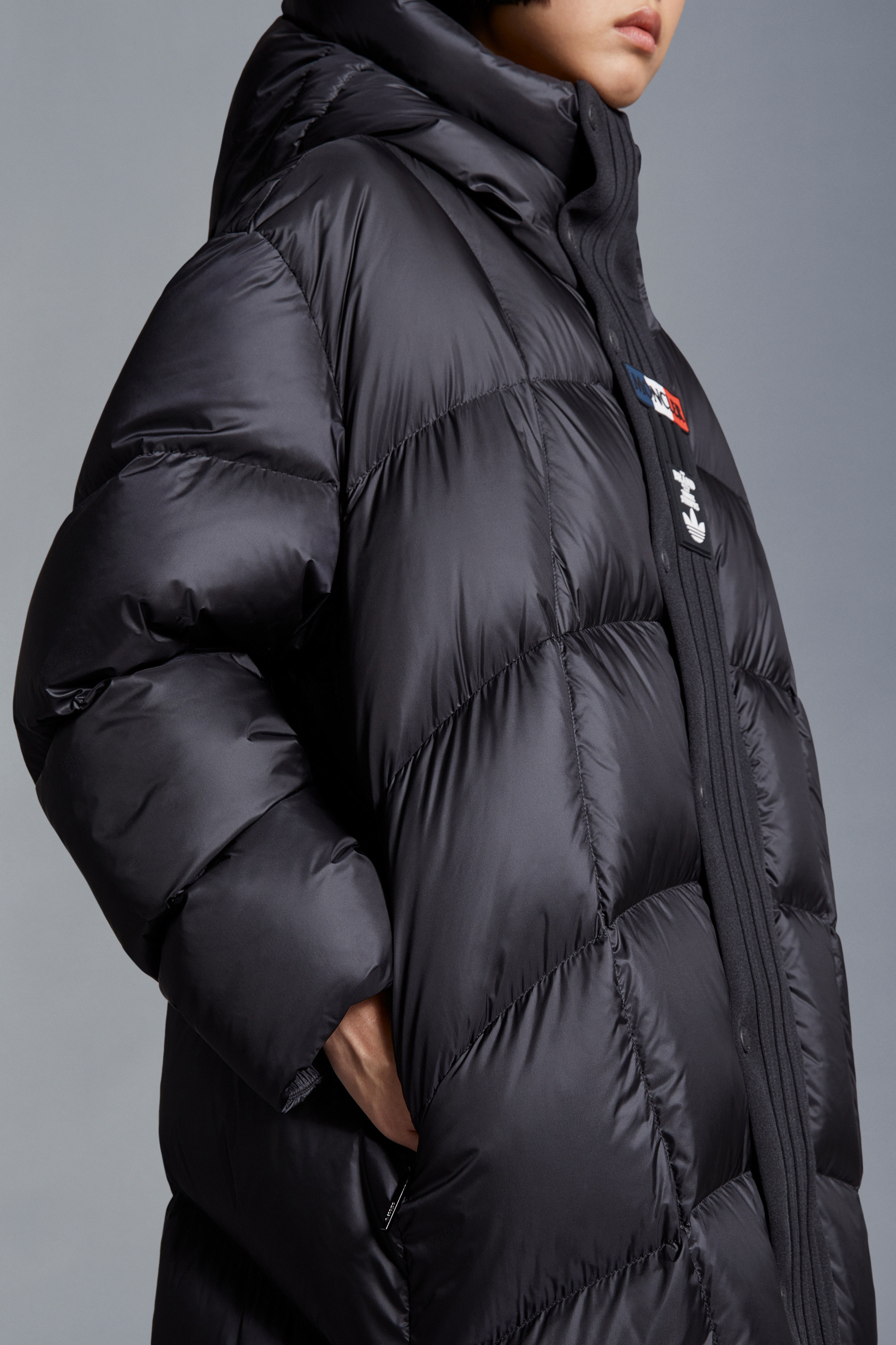 Moncler black shop face coat