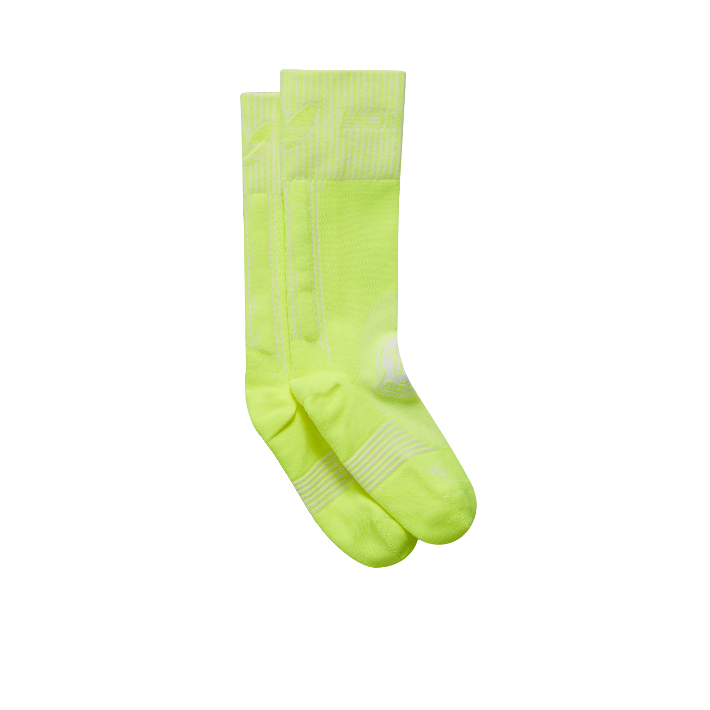 Moncler Logo Socks Green In Yellow