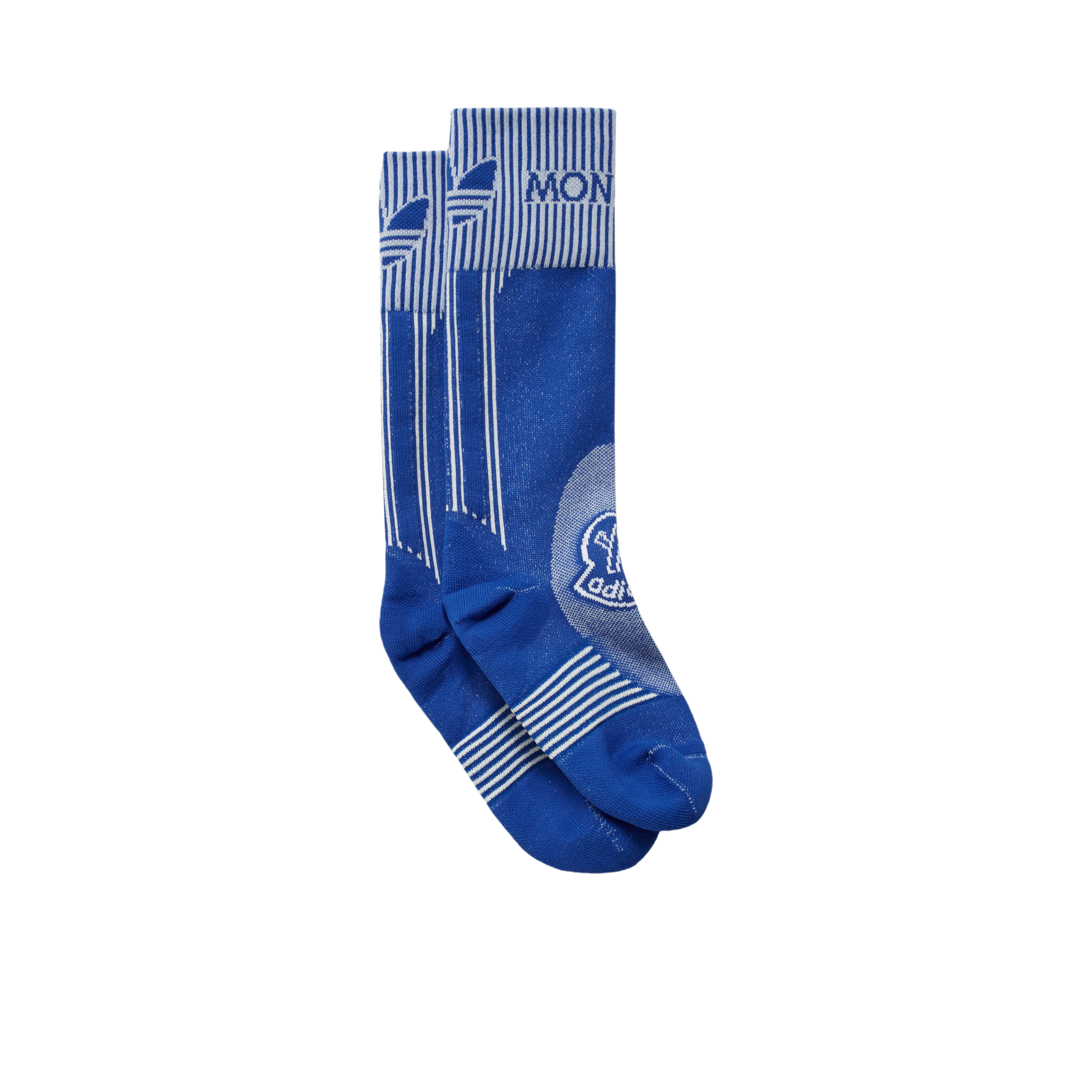 Shop Moncler Logo Socks Blue