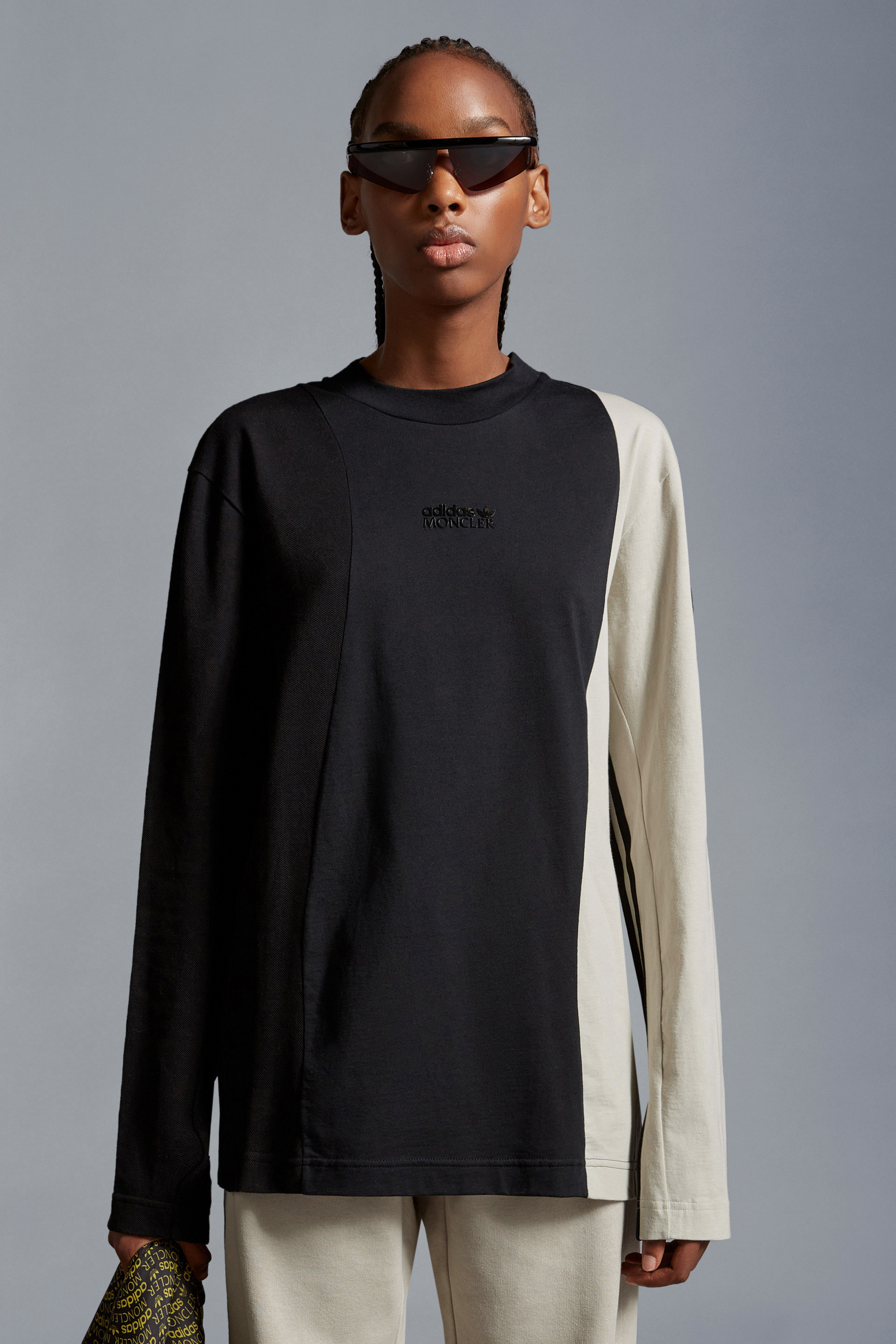 ブラック & ホワイト ロングスリーブTシャツ : Moncler x adidas