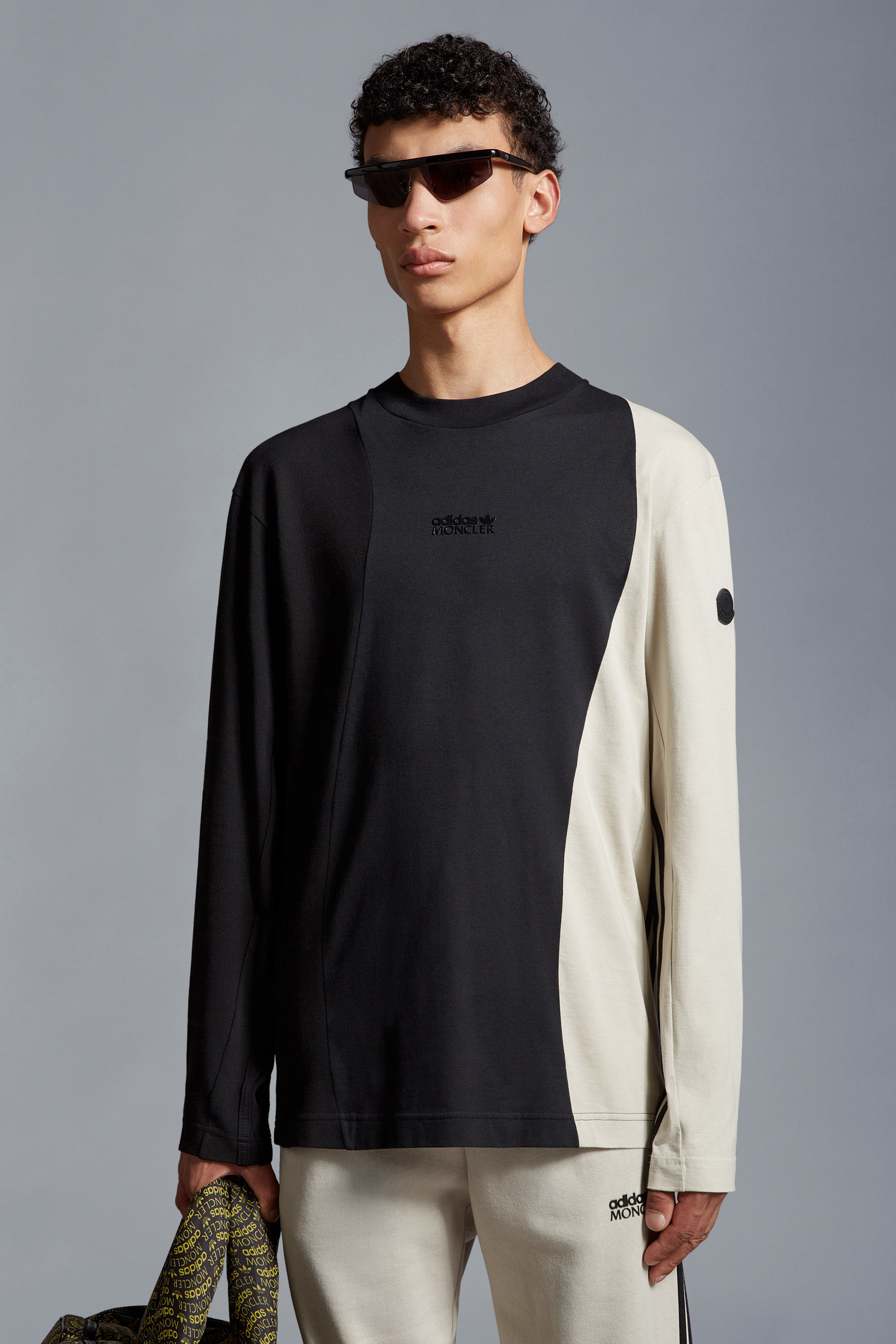 ブラック & ホワイト ロングスリーブTシャツ : Moncler x adidas 