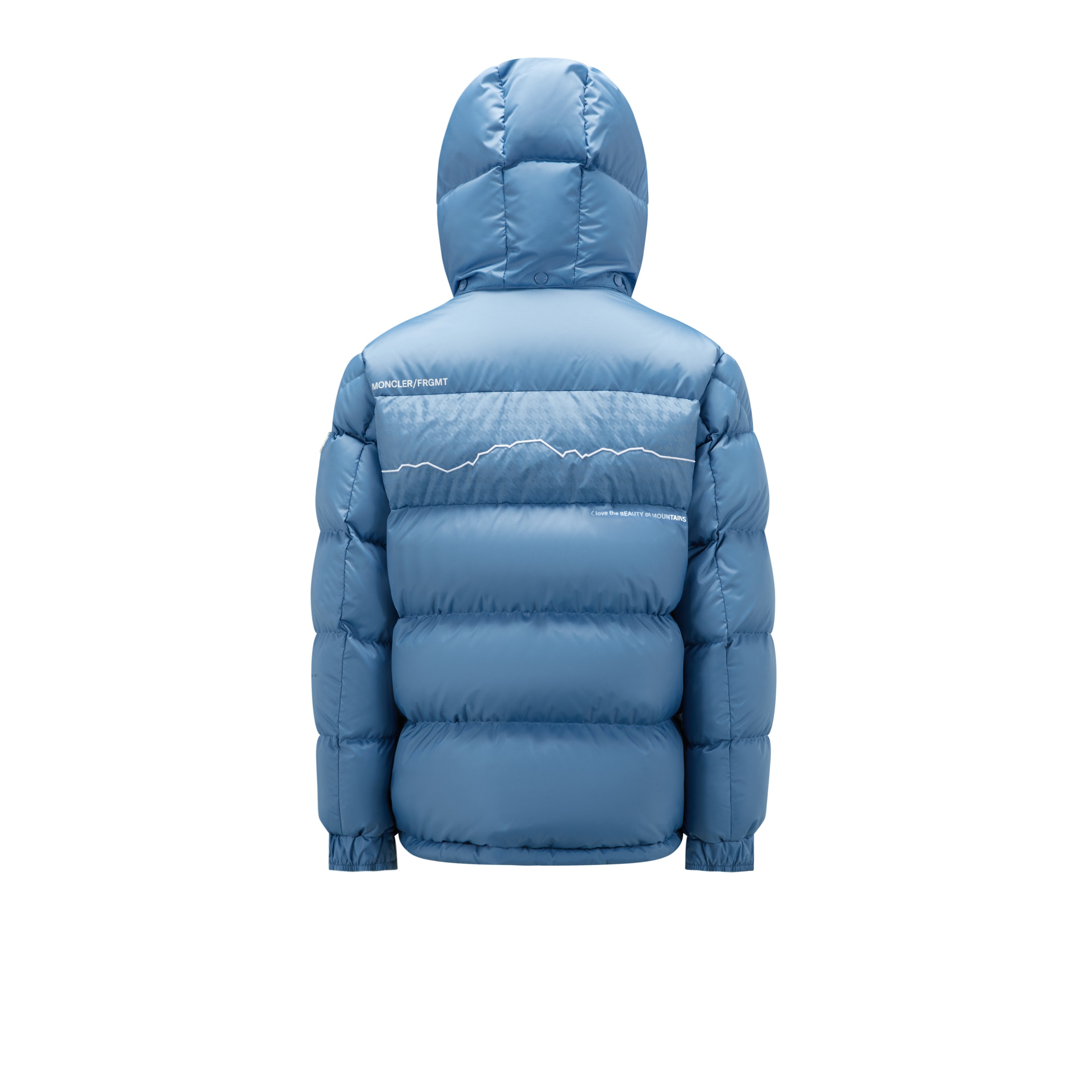 Shop Moncler Genius Acanthus Short Down Jacket Blue