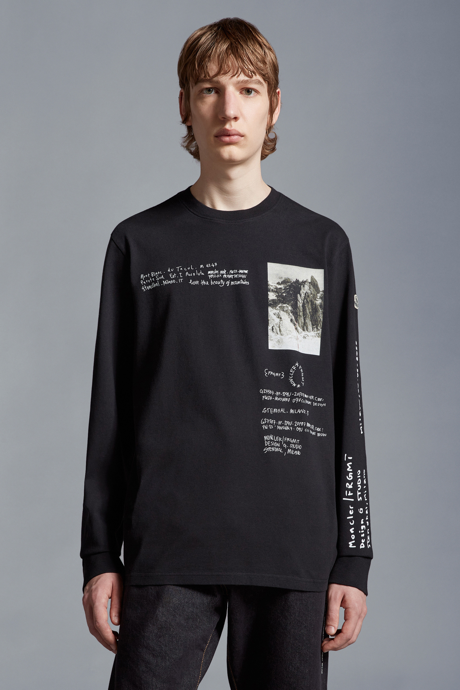 Black Printed Long Sleeve T-Shirt - Moncler x Frgmnt for Genius