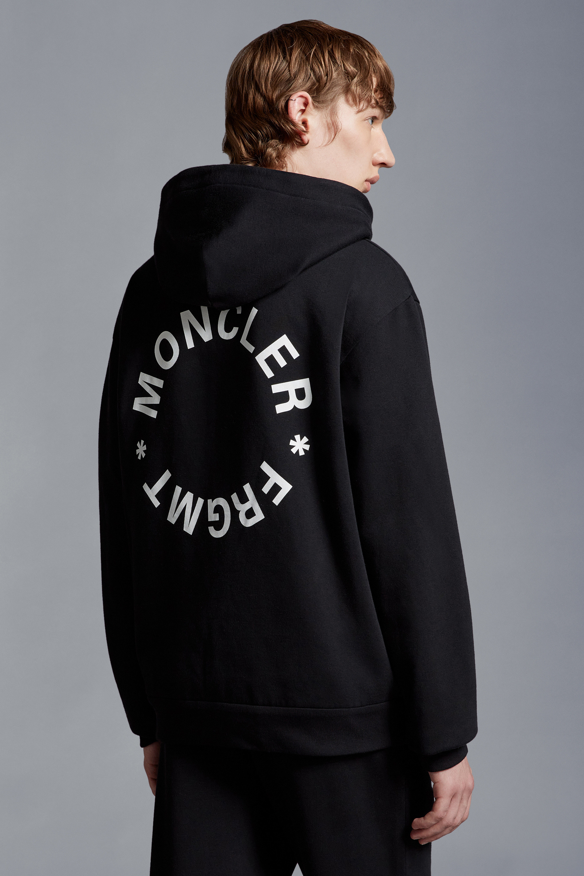 モンクレール パーカー ダウン スウェット ロゴ 黒 Sサイズ Moncler-