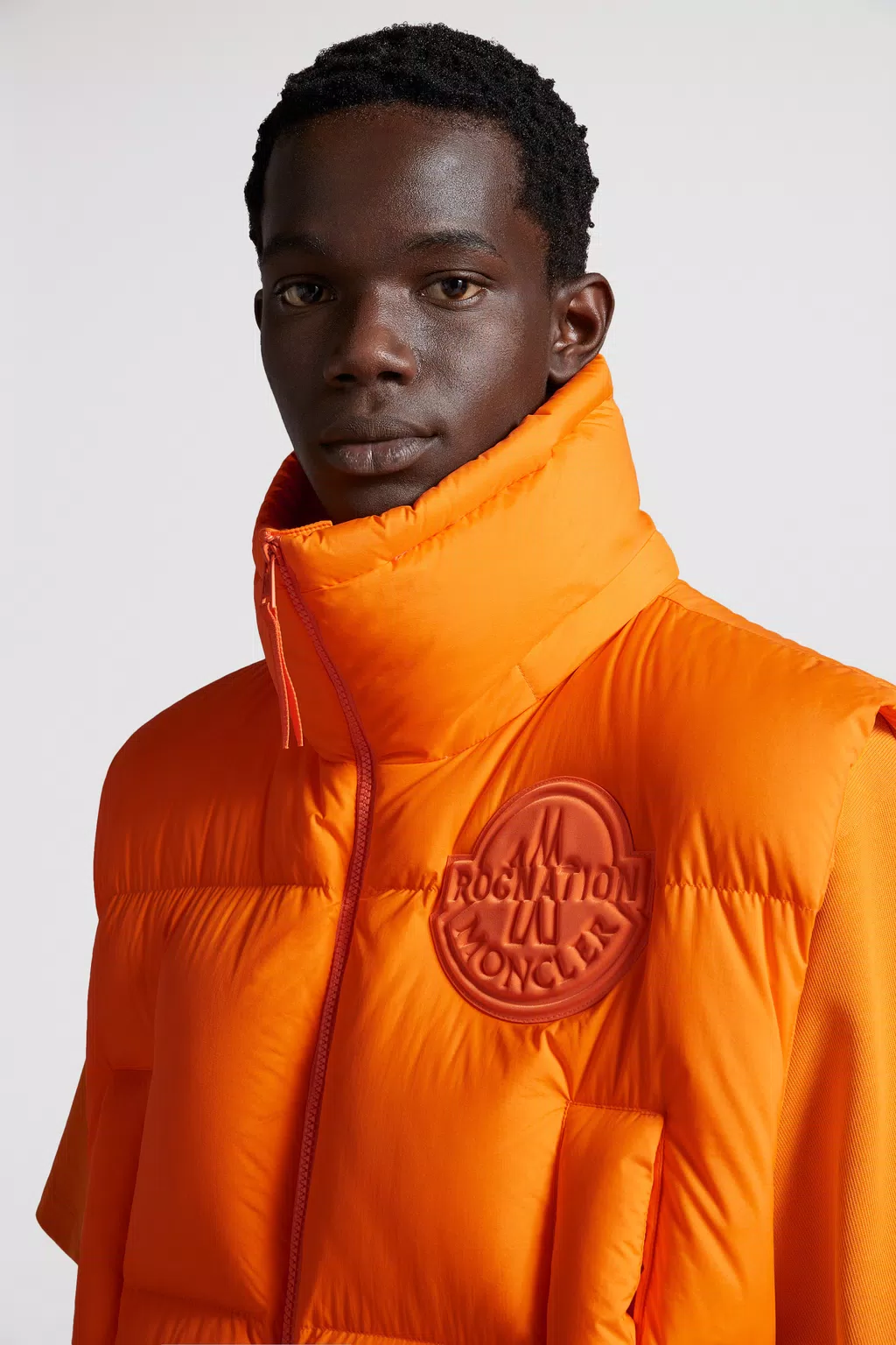 Bright Orange Apus Down Vest - Moncler x Roc Nation designed by Jay-Z ...