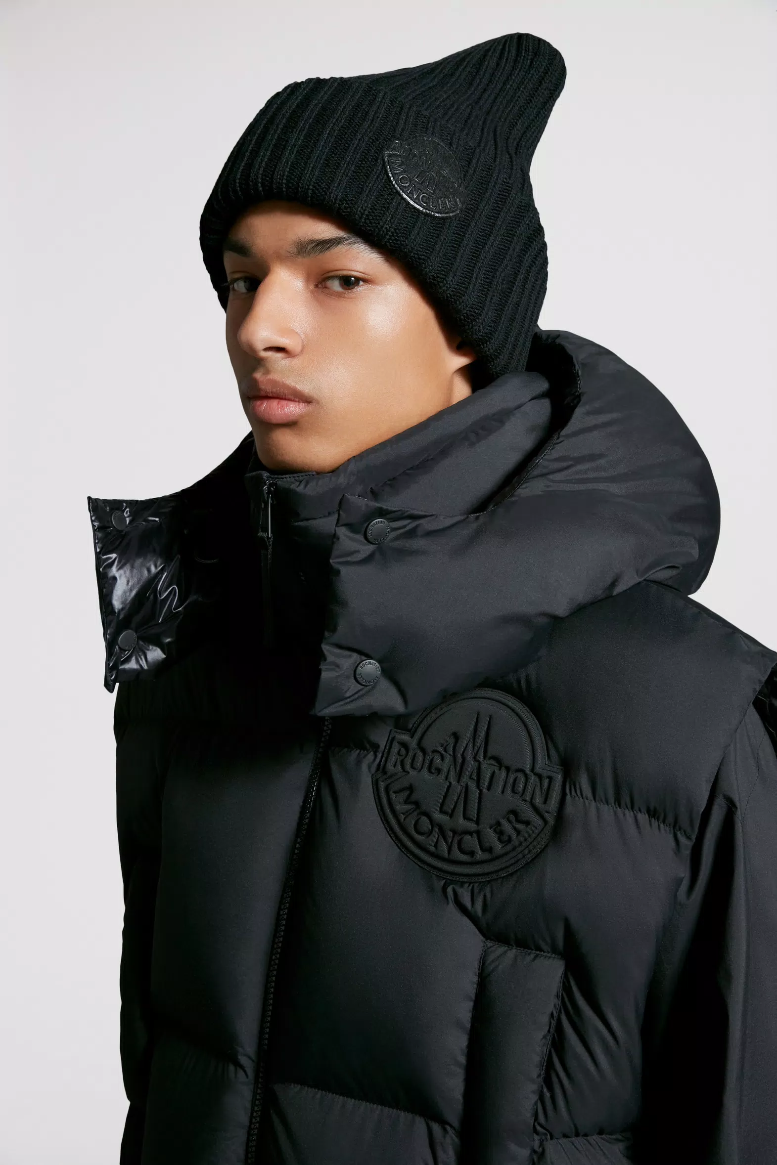 Black Wool Beanie - Moncler x Roc Nation designed by Jay-Z for Genius ...