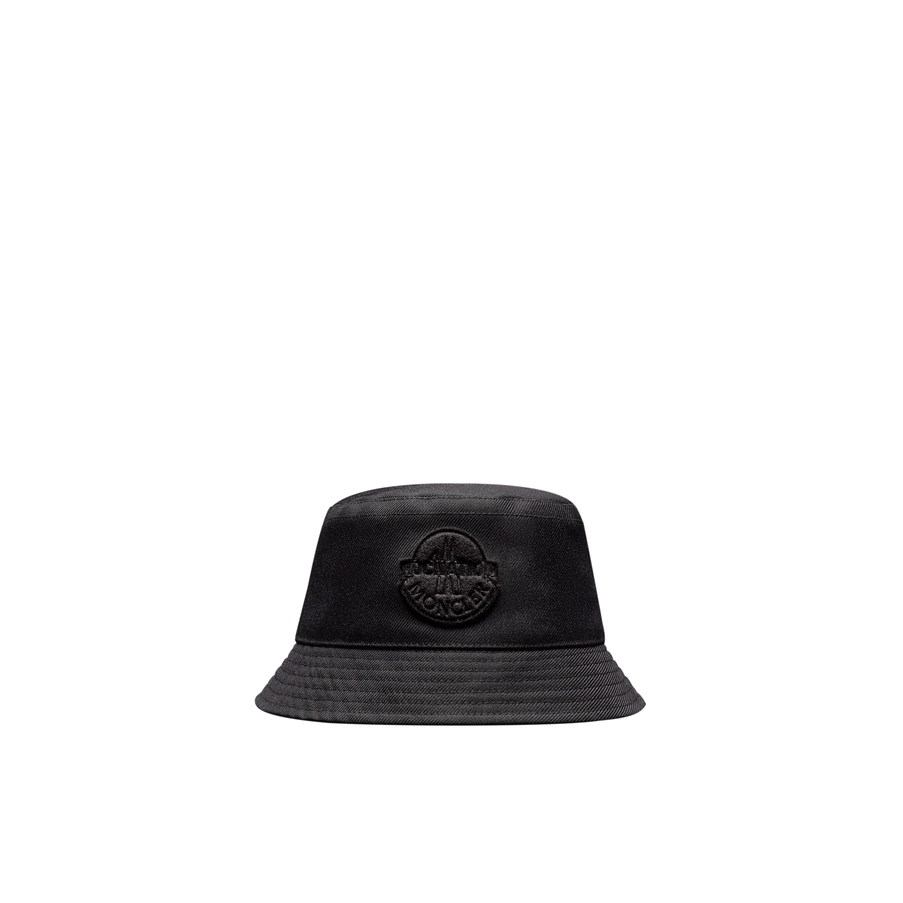 Moncler Twill Bucket Hat Black In Noir