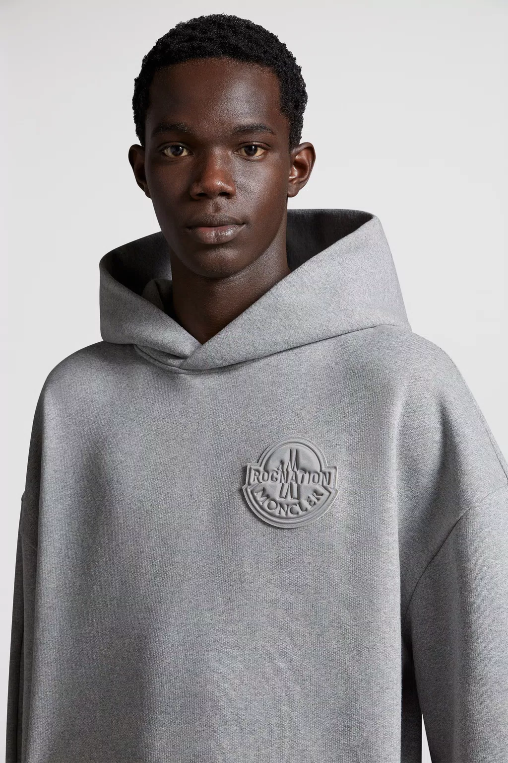 Grey Logo Patch Hoodie - Moncler x Roc Nation designed by Jay-Z for ...