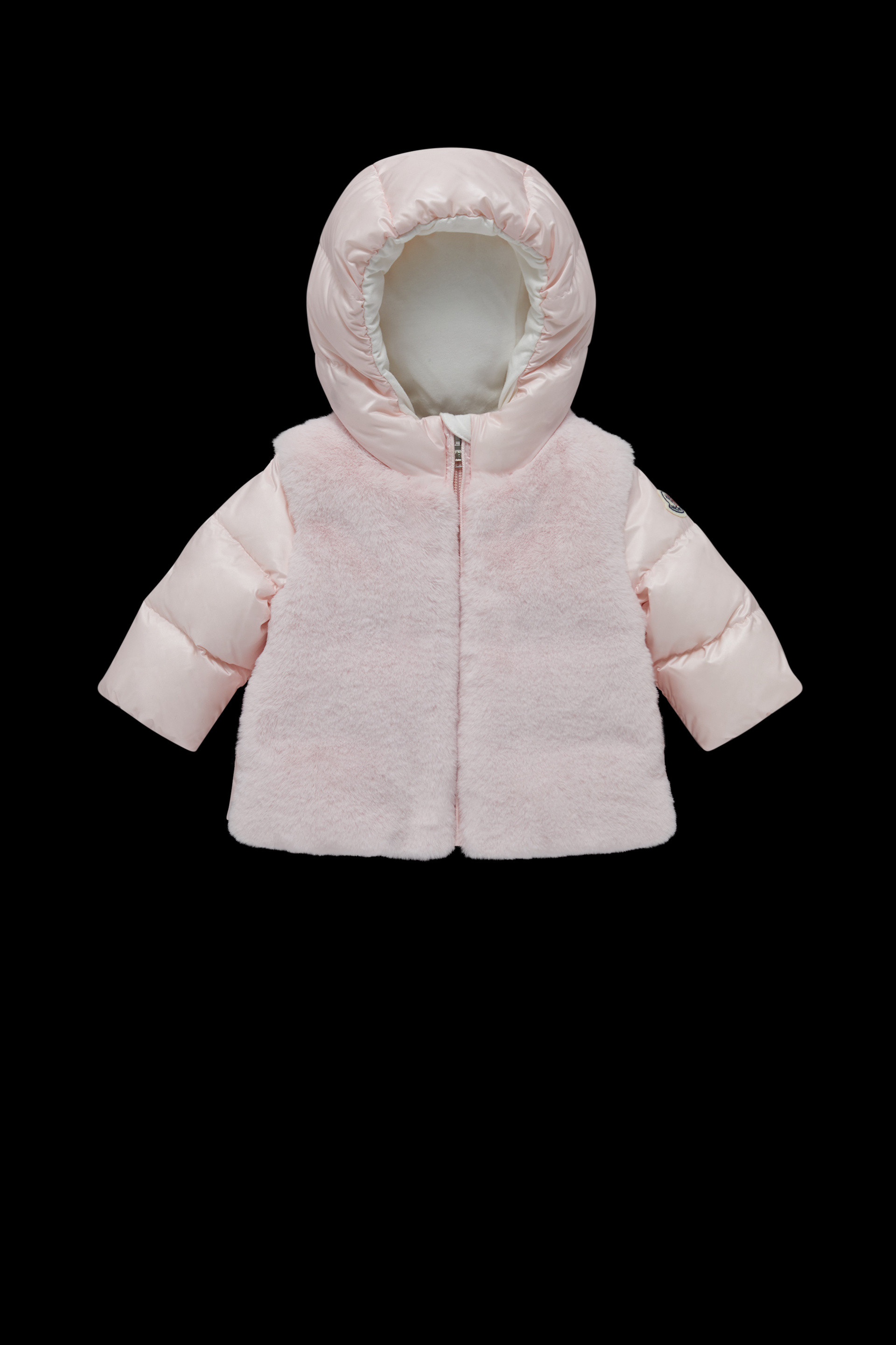 Pink moncler shop baby coat