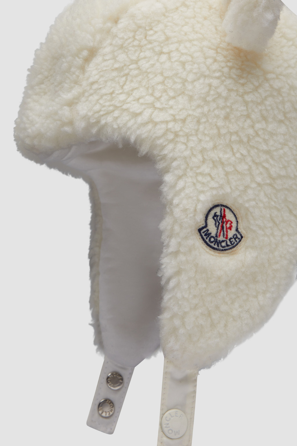 Moncler Enfant Baby Wool Beanie Hat with Ears in White main image 0