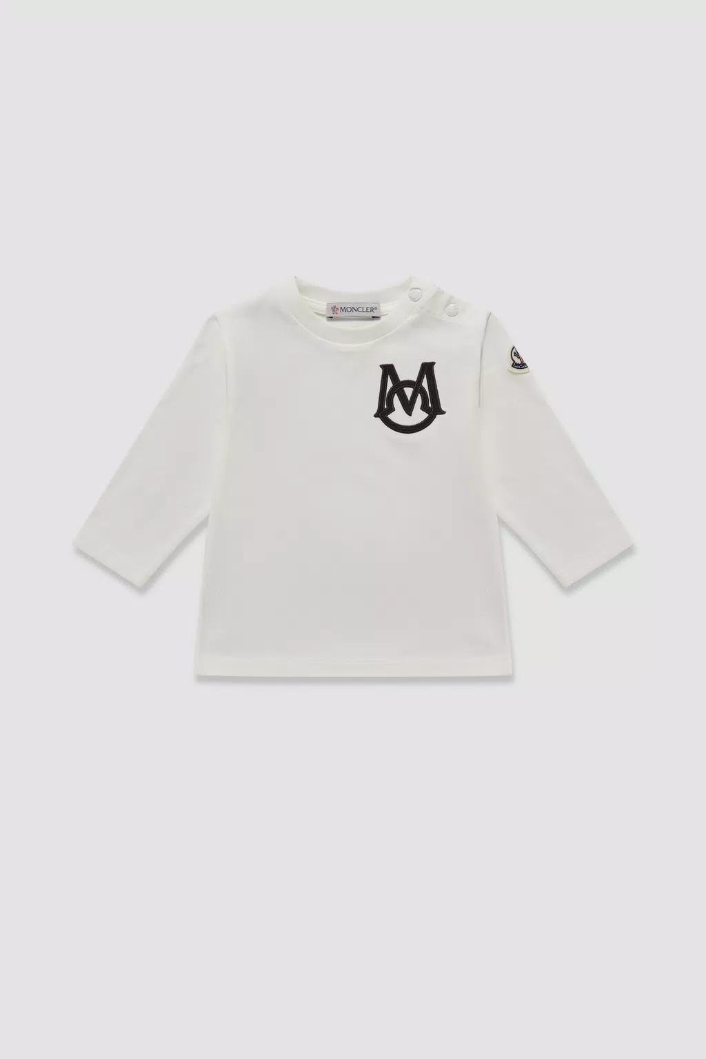 Camiseta de manga larga monograma Niño Blanco Moncler 1