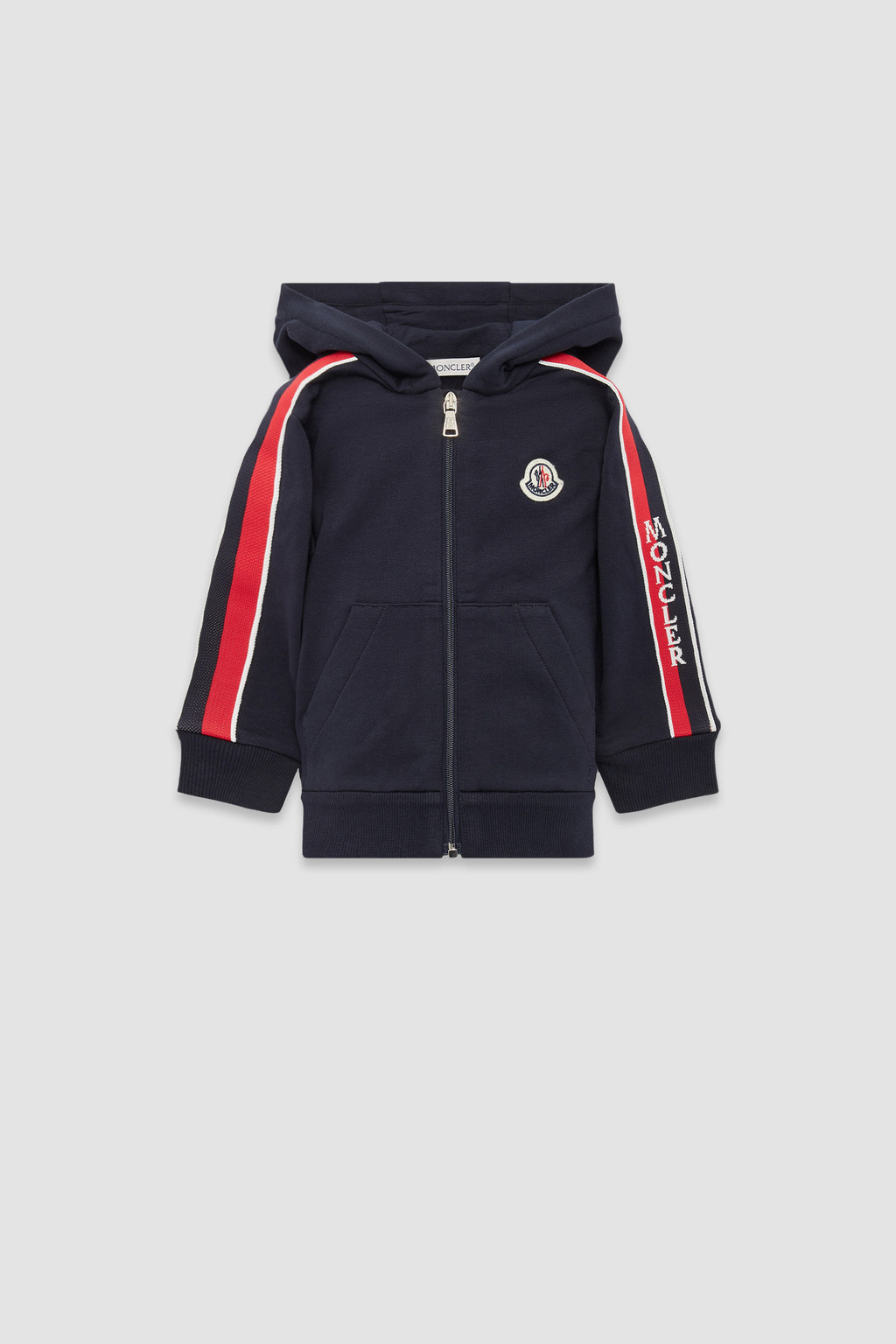 Moncler tracksuit black and hot sale red