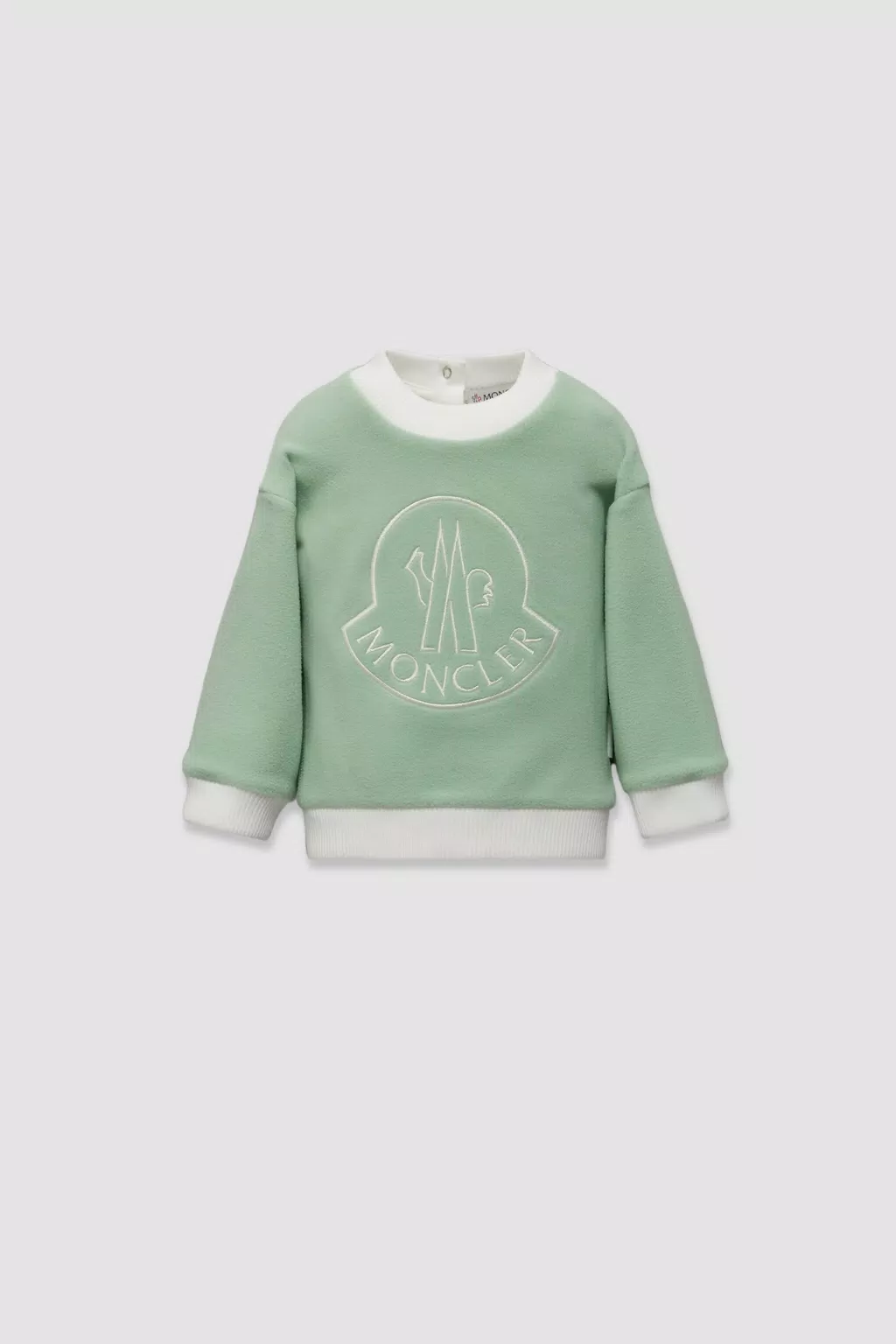 Logo Fleece Sweatshirt Girl Light Green Moncler 1