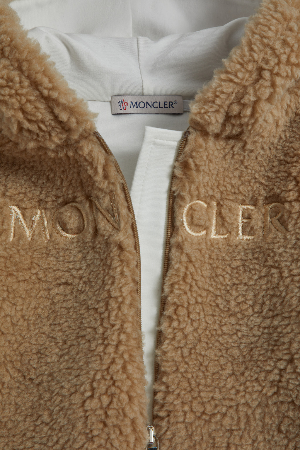 Camel Beige Teddy Fleece Baby Grow Clothing for Children Moncler SG