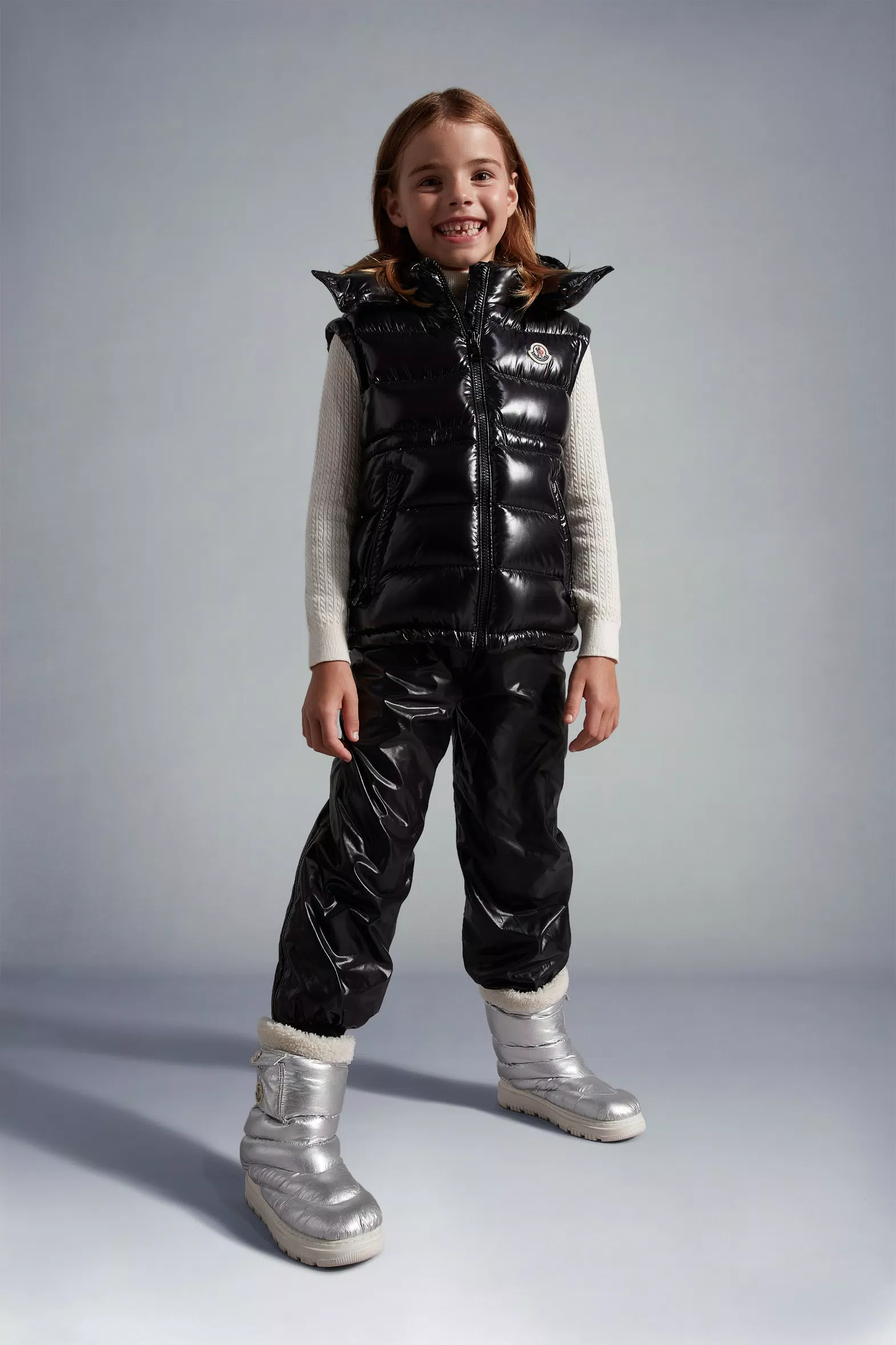 Black Ania Down Vest - Down Jackets & Vests for Children | Moncler US