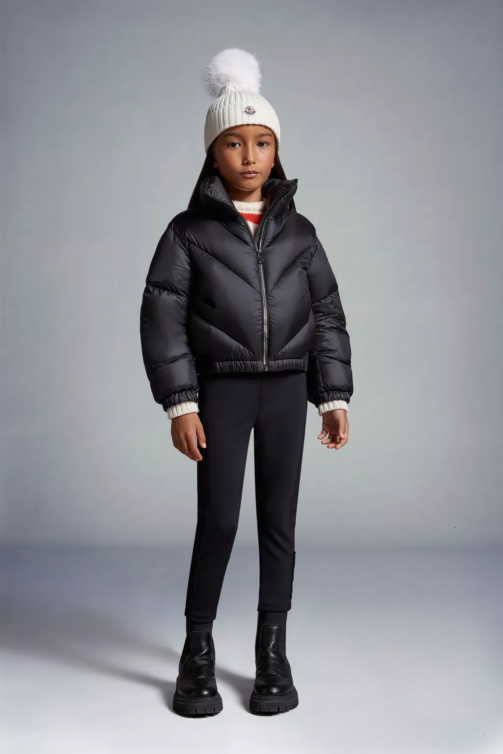 Black Daos Down Jacket - Down Jackets & Vests for Children | Moncler GB